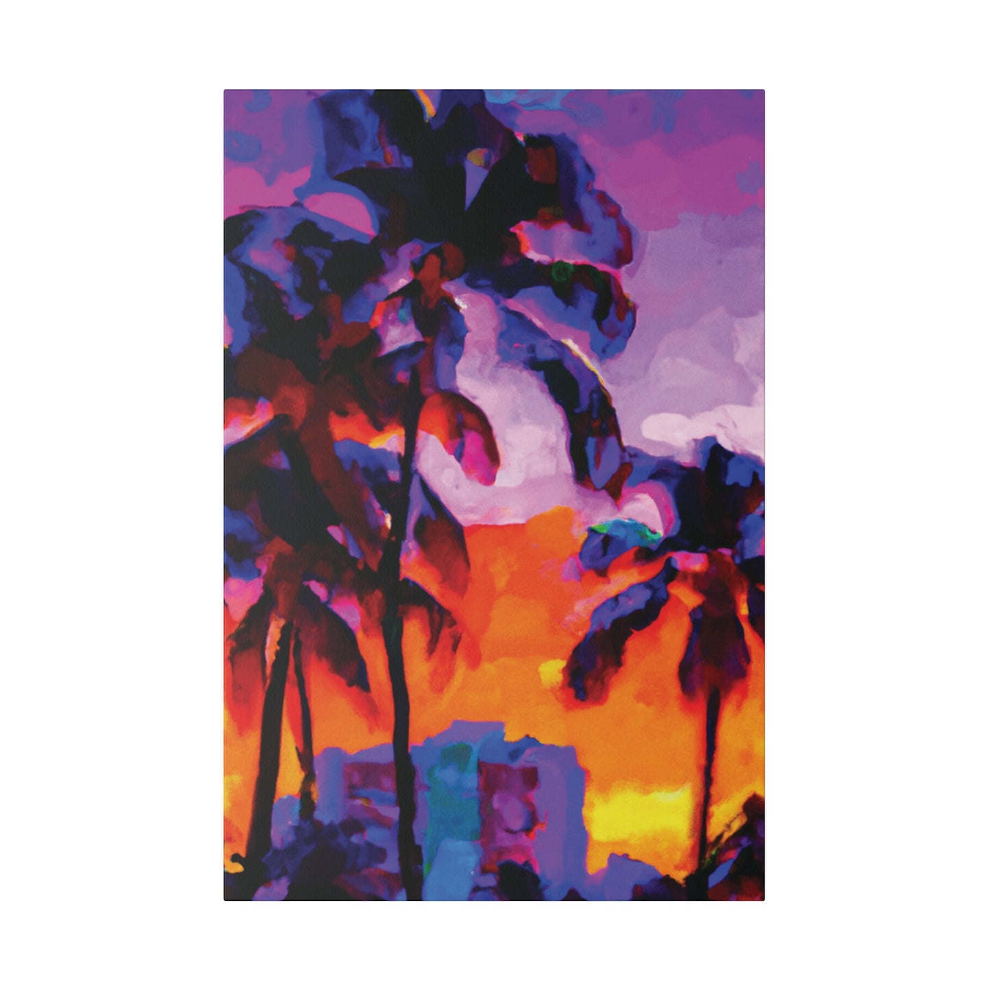 313J - Miami Beach Sunset Painting Print | Miami | Beach | Sunset | Poster | Home Decor | Wall Art | Canvas