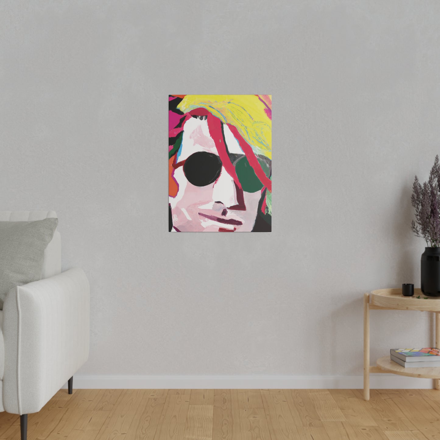 834Y - Rockstar Painting Print | Face | Abstract | Poster | Home Decor | Wall Art | Music Art | Canvas