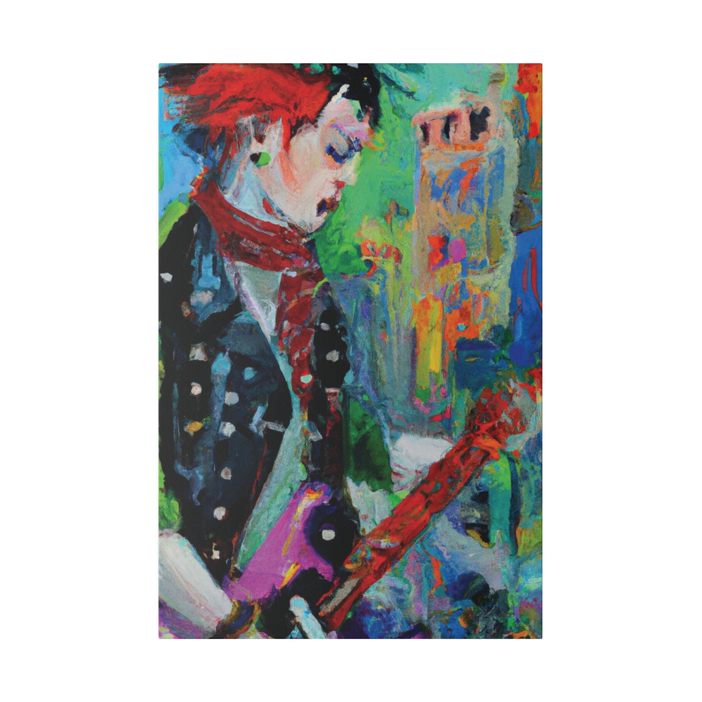 9721W - Rockstar Oil Painting Style Print | Poster | Home Decor | Wall Art | Music Art | Canvas