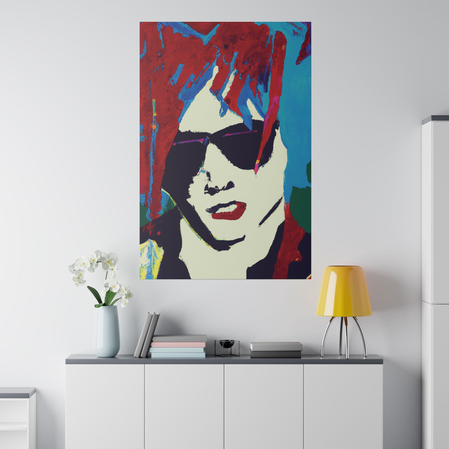 9347K - Rockstar Painting Print | Face | Abstract | Poster | Home Decor | Wall Art | Music Art | Canvas