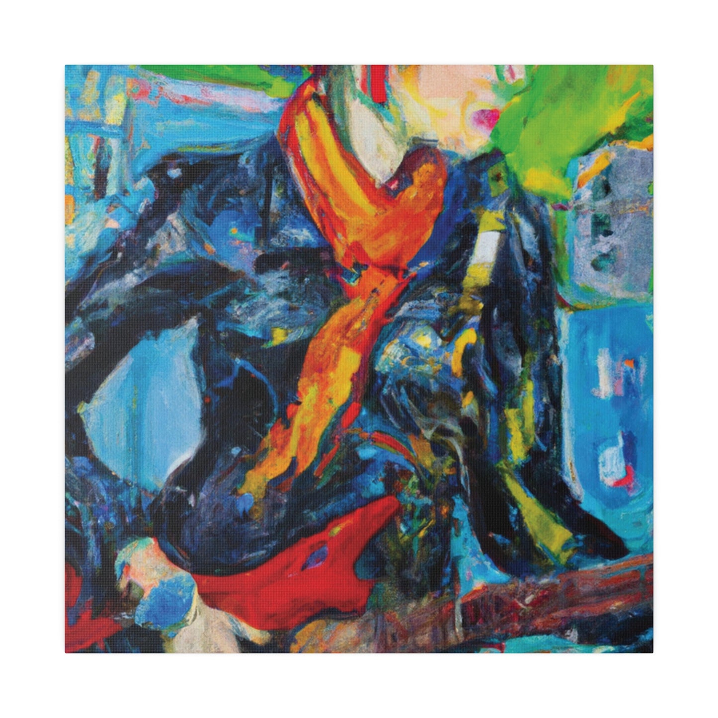 935O - Rockstar Oil Painting Style Print | Poster | Home Decor | Wall Art | Music Art | Canvas