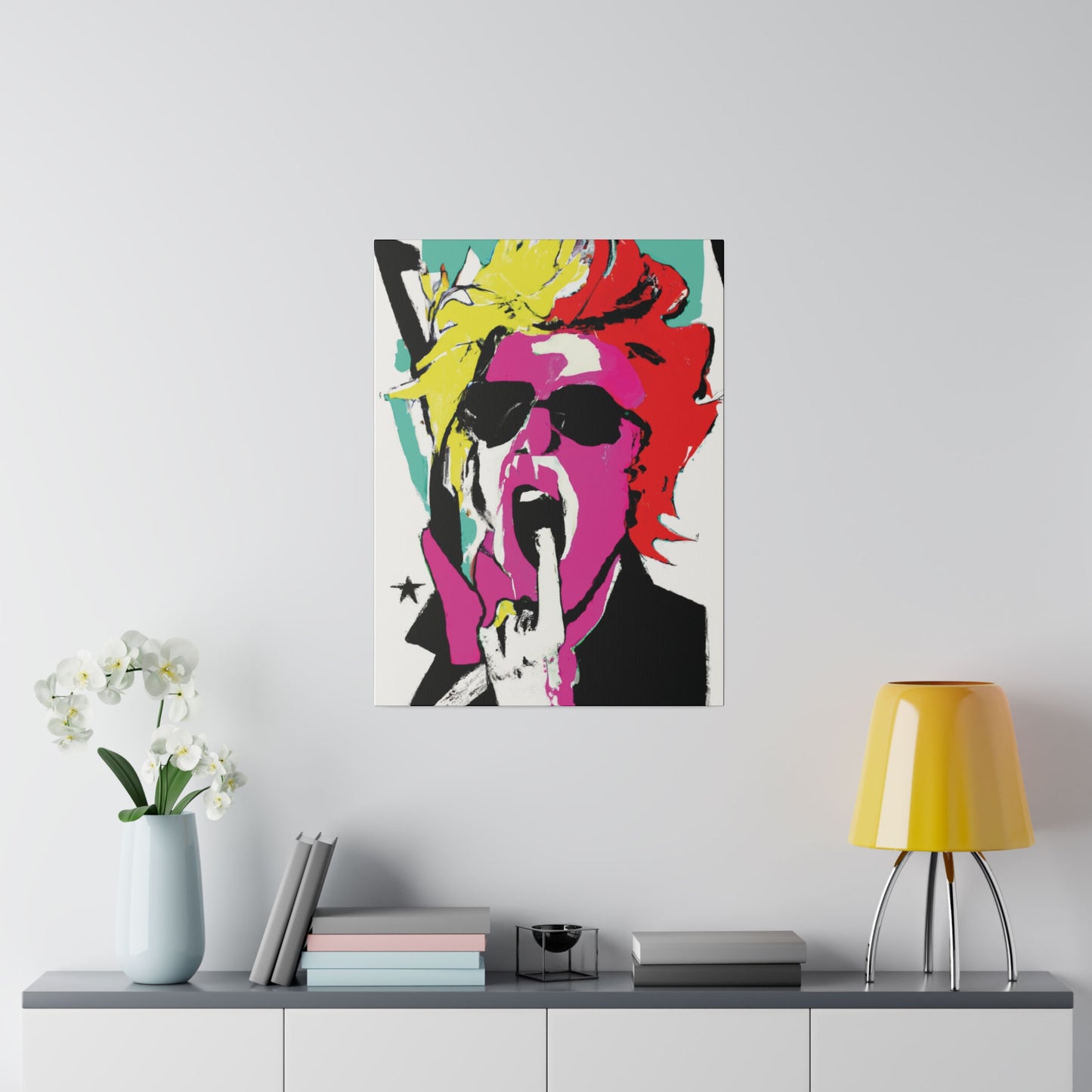 4598A - Rockstar Painting Print | Face | Abstract | Poster | Home Decor | Wall Art | Music Art | Canvas