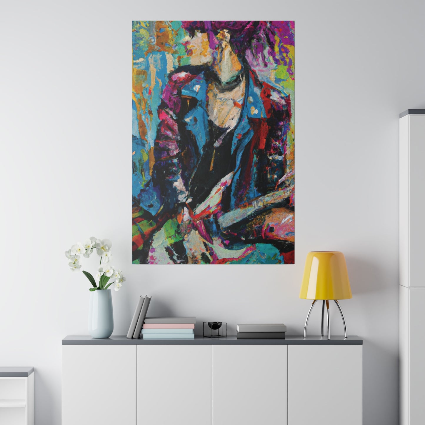 9653F - Rockstar Oil Painting Style Print | Poster | Home Decor | Wall Art | Music Art | Canvas