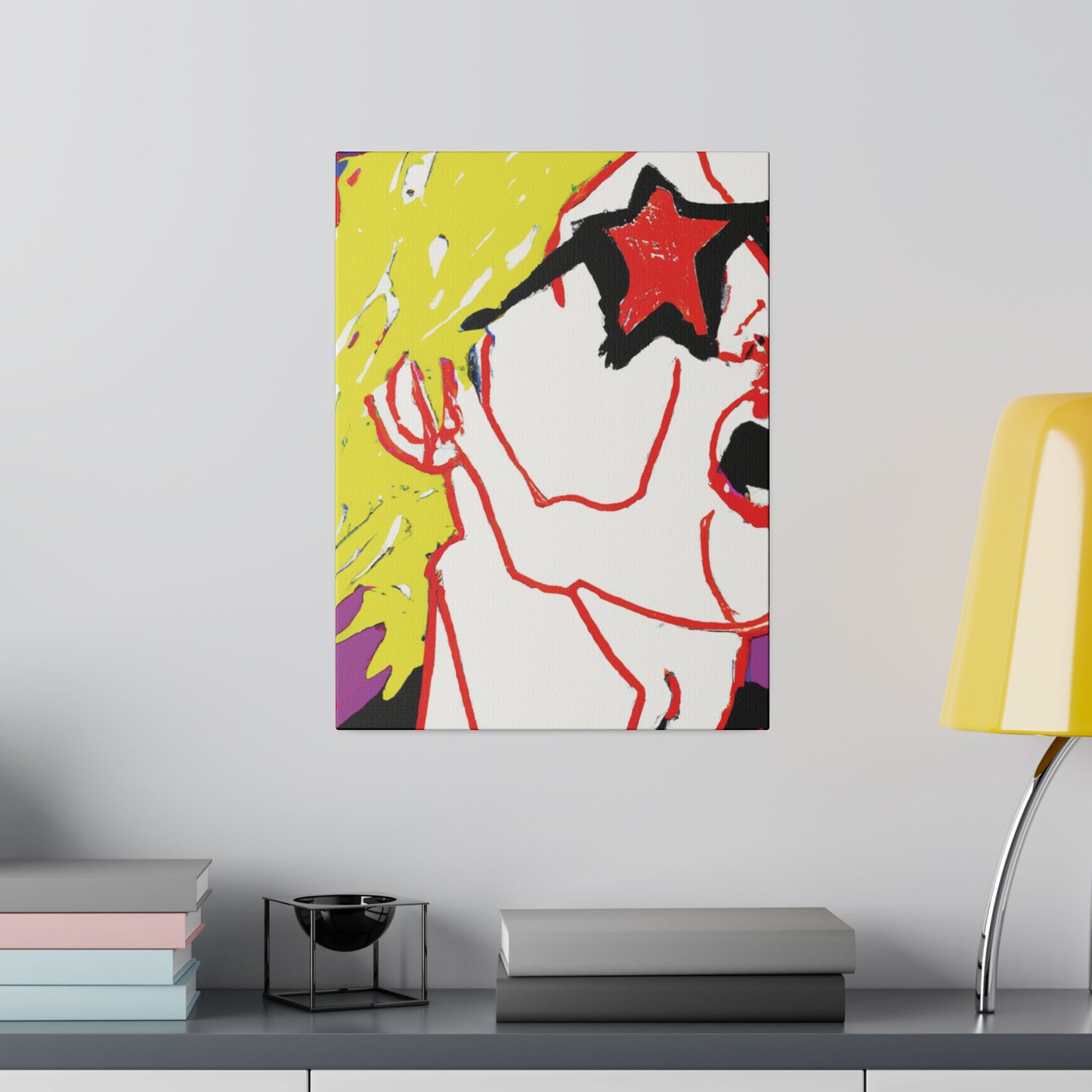 7352R - Rockstar Painting Print | Face | Abstract | Poster | Home Decor | Wall Art | Music Art | Canvas