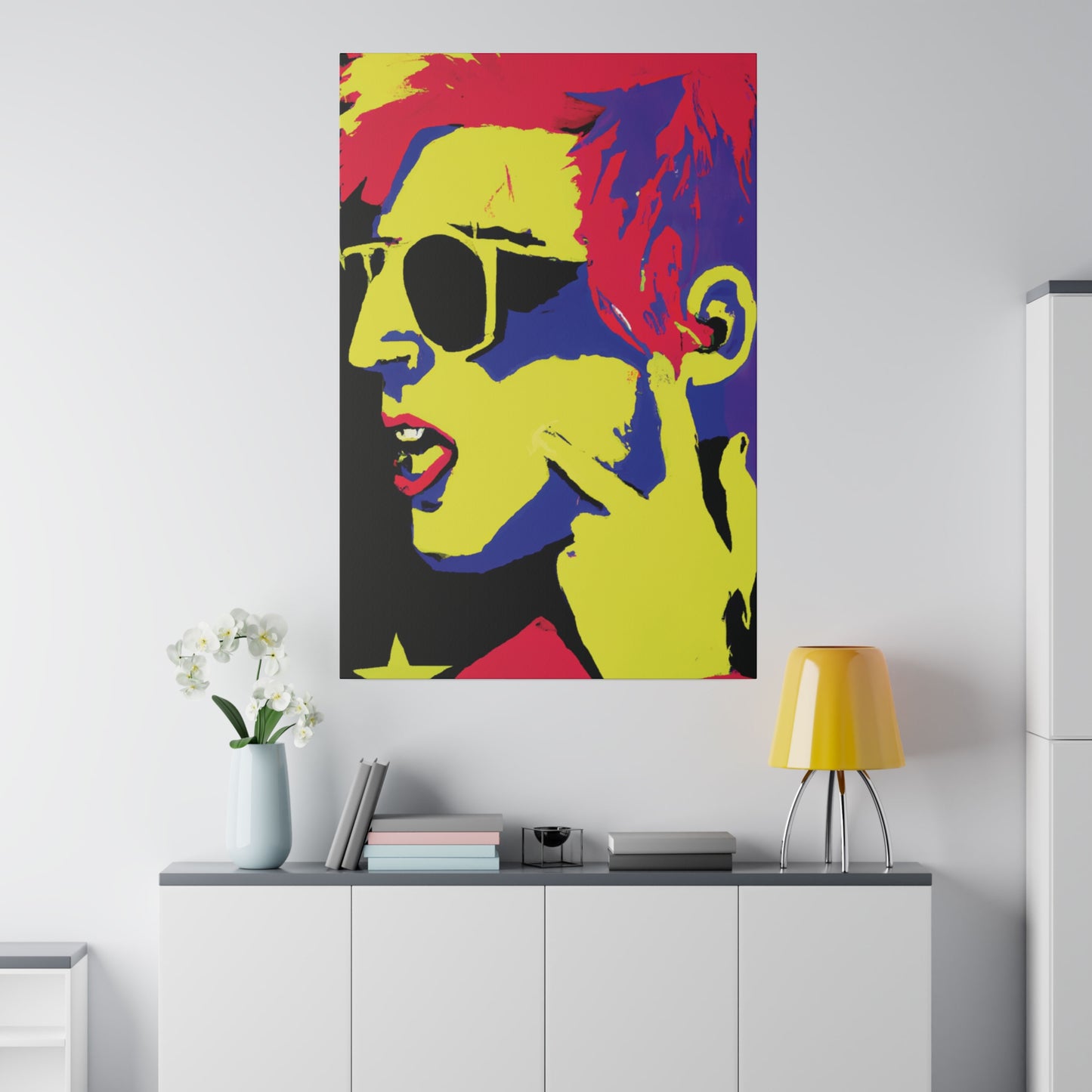 8776P - Rockstar Painting Print | Face | Abstract | Poster | Home Decor | Wall Art | Music Art | Canvas