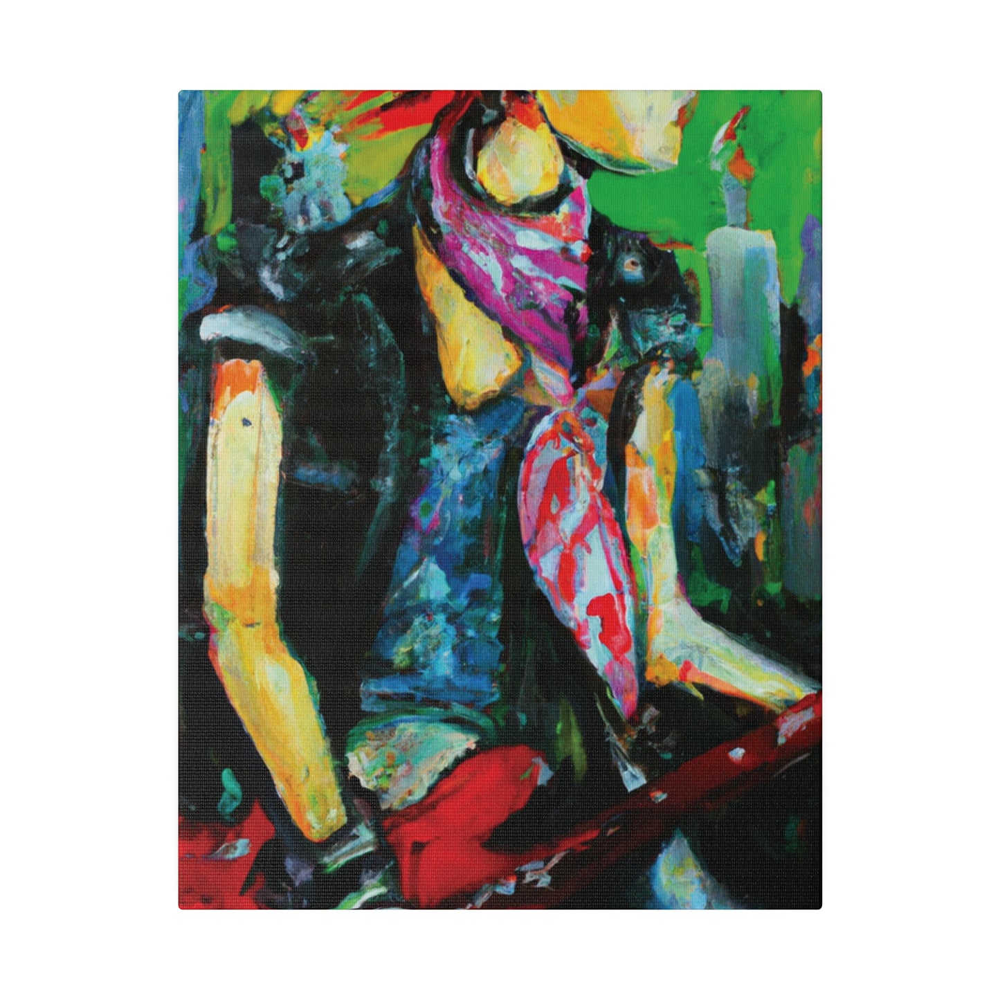 5198V - Rockstar Oil Painting Style Print | Poster | Home Decor | Wall Art | Music Art | Canvas
