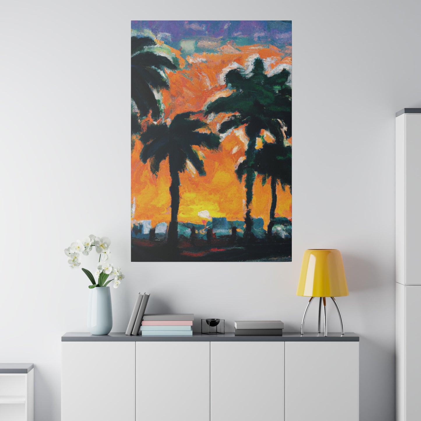 9571T - Miami Beach Sunset Painting Print | Miami | Beach | Sunset | Poster | Home Decor | Wall Art | Canvas