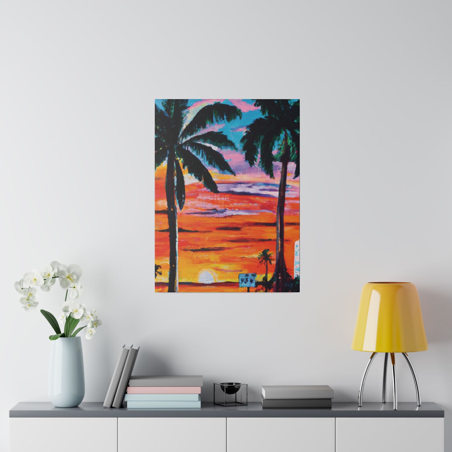 7358V - Miami Beach Sunset Painting Print | Miami | Beach | Sunset | Poster | Home Decor | Wall Art | Canvas