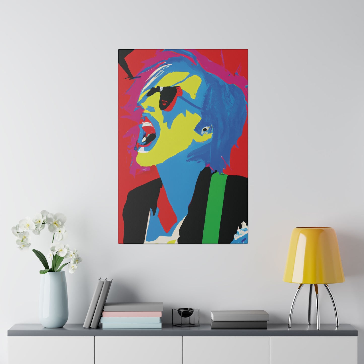 7805M - Rockstar Painting Print | Face | Abstract | Poster | Home Decor | Wall Art | Music Art | Canvas