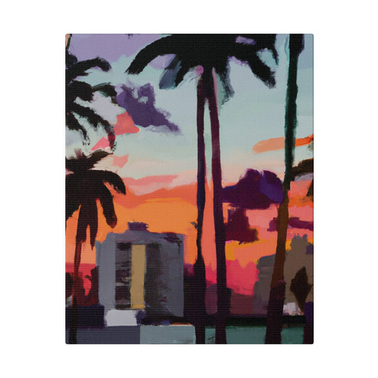 8405R - Miami Beach Sunset Painting Print | Miami | Beach | Sunset | Poster | Home Decor | Wall Art | Canvas