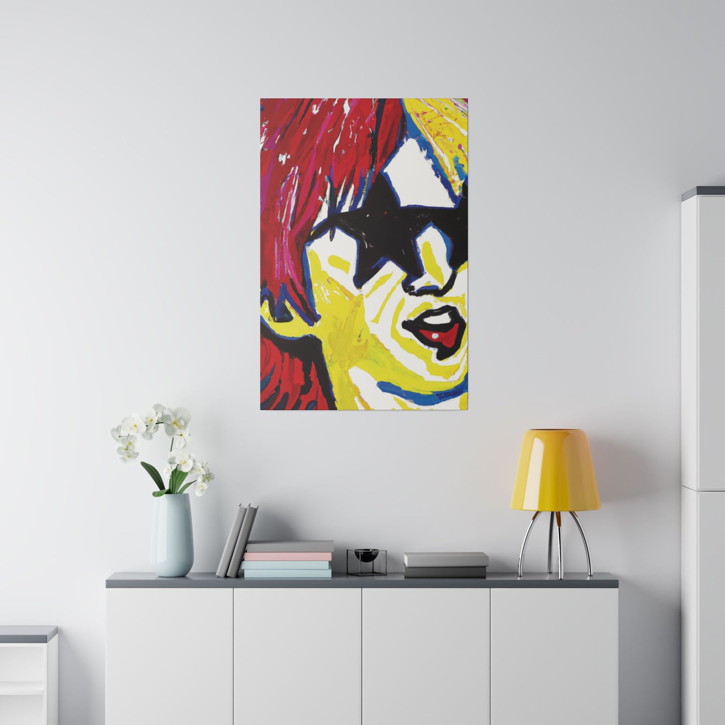 7485G - Rockstar Painting Print | Face | Abstract | Poster | Home Decor | Wall Art | Music Art | Canvas