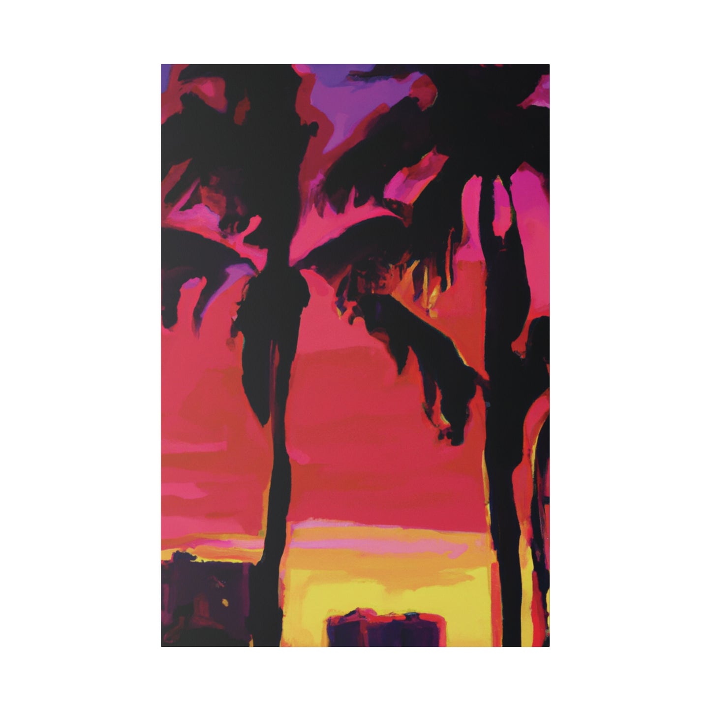 3182A - Miami Beach Sunset Painting Print | Miami | Beach | Sunset | Poster | Home Decor | Wall Art | Canvas