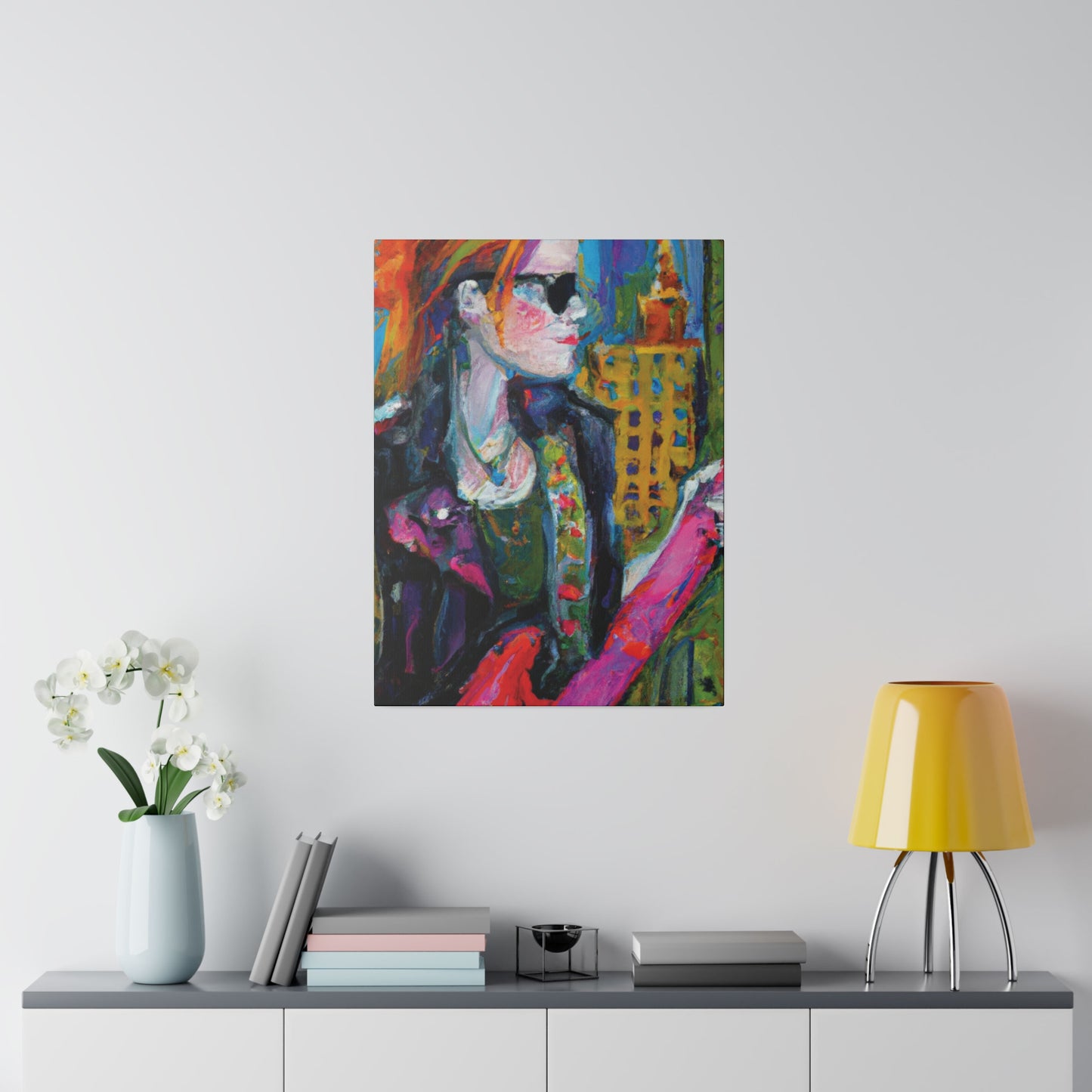 9503W - Rockstar Oil Painting Style Print | Poster | Home Decor | Wall Art | Music Art | Canvas