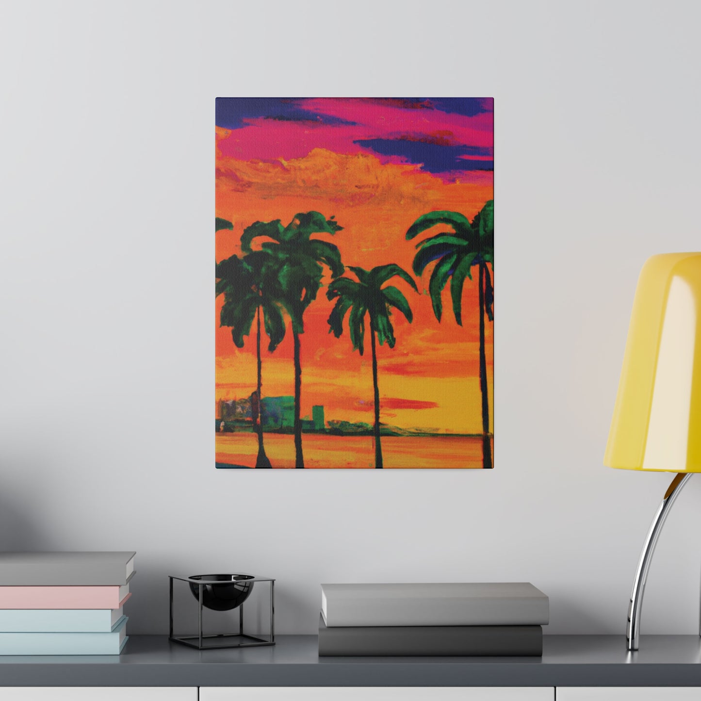 7389Y - Miami Beach Sunset Painting Print | Miami | Beach | Sunset | Poster | Home Decor | Wall Art | Canvas