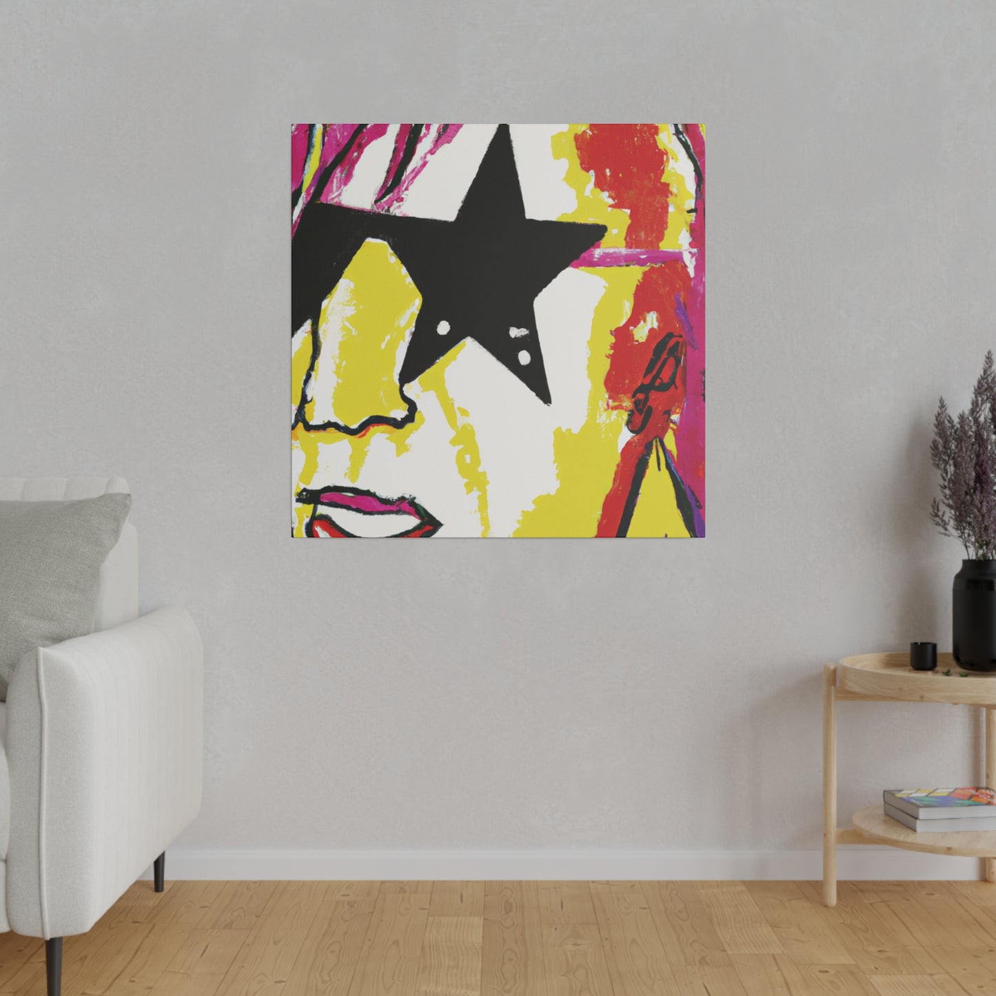 5698R - Rockstar Painting Print | Face | Abstract | Poster | Home Decor | Wall Art | Music Art | Canvas