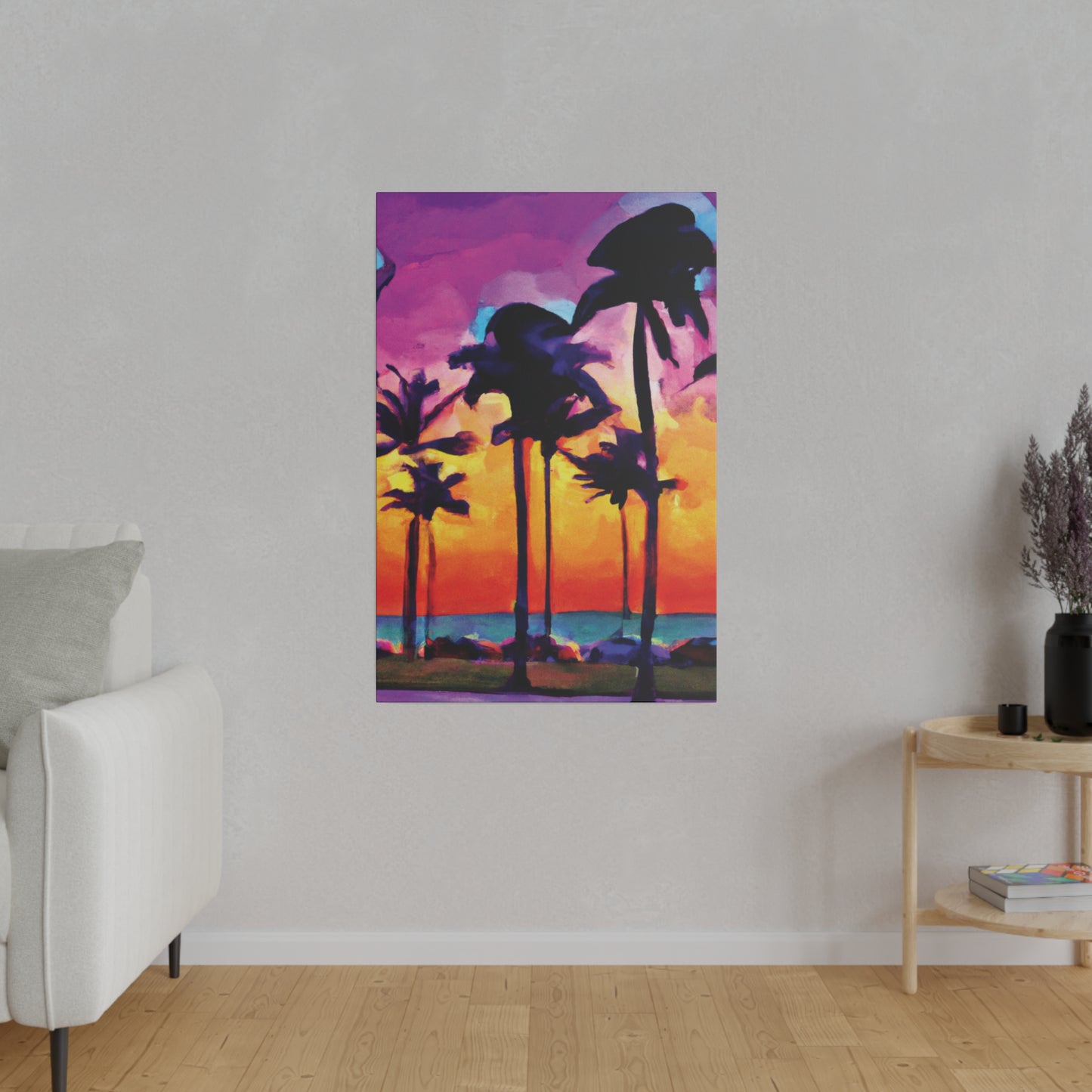 9824V - Miami Beach Sunset Painting Print | Miami | Beach | Sunset | Poster | Home Decor | Wall Art | Canvas