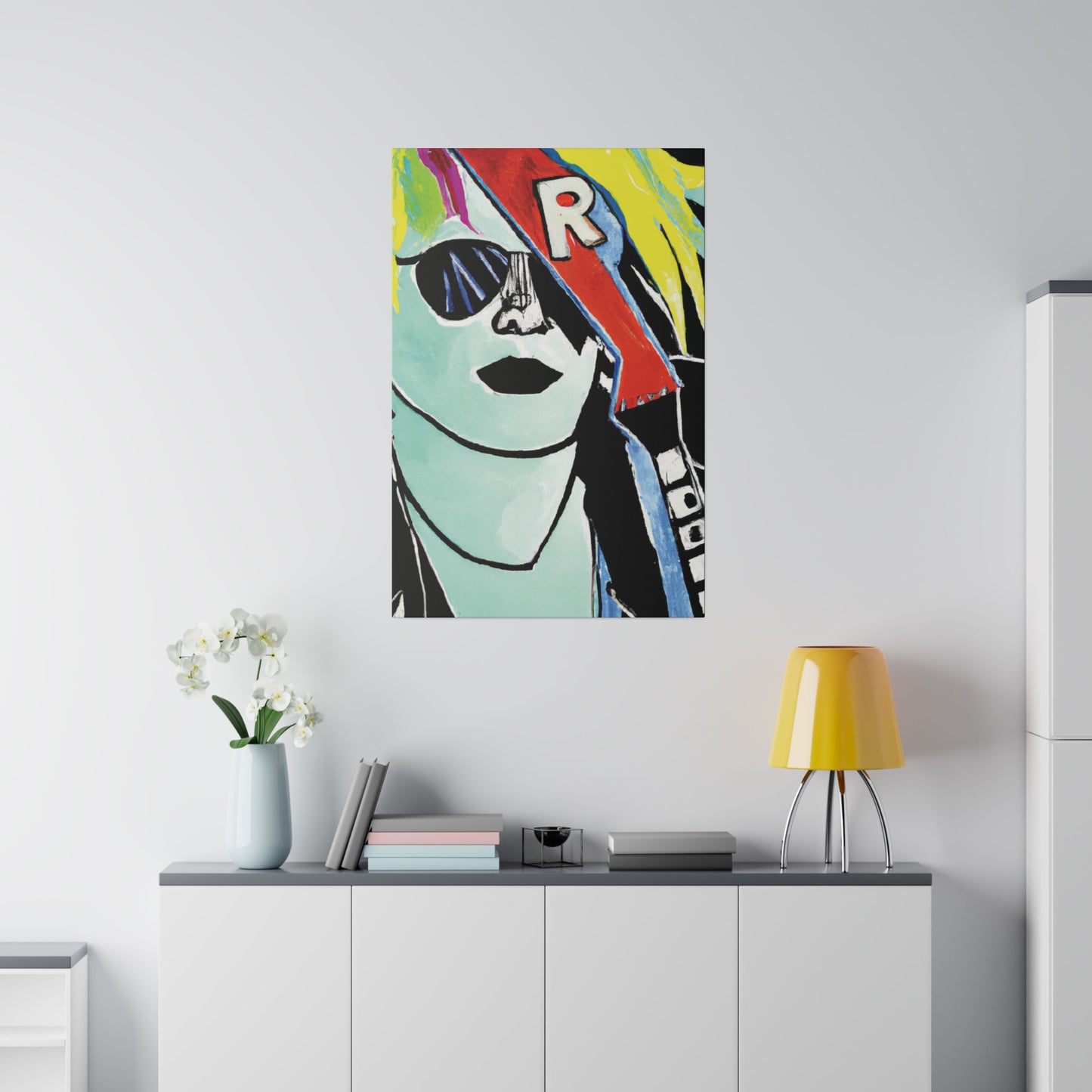 9391O - Rockstar Painting Print | Face | Abstract | Poster | Home Decor | Wall Art | Music Art | Canvas