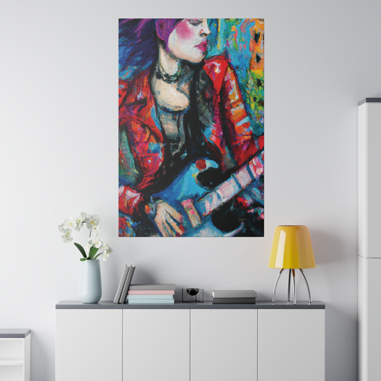 7551J - Rockstar Oil Painting Style Print | Poster | Home Decor | Wall Art | Music Art | Canvas