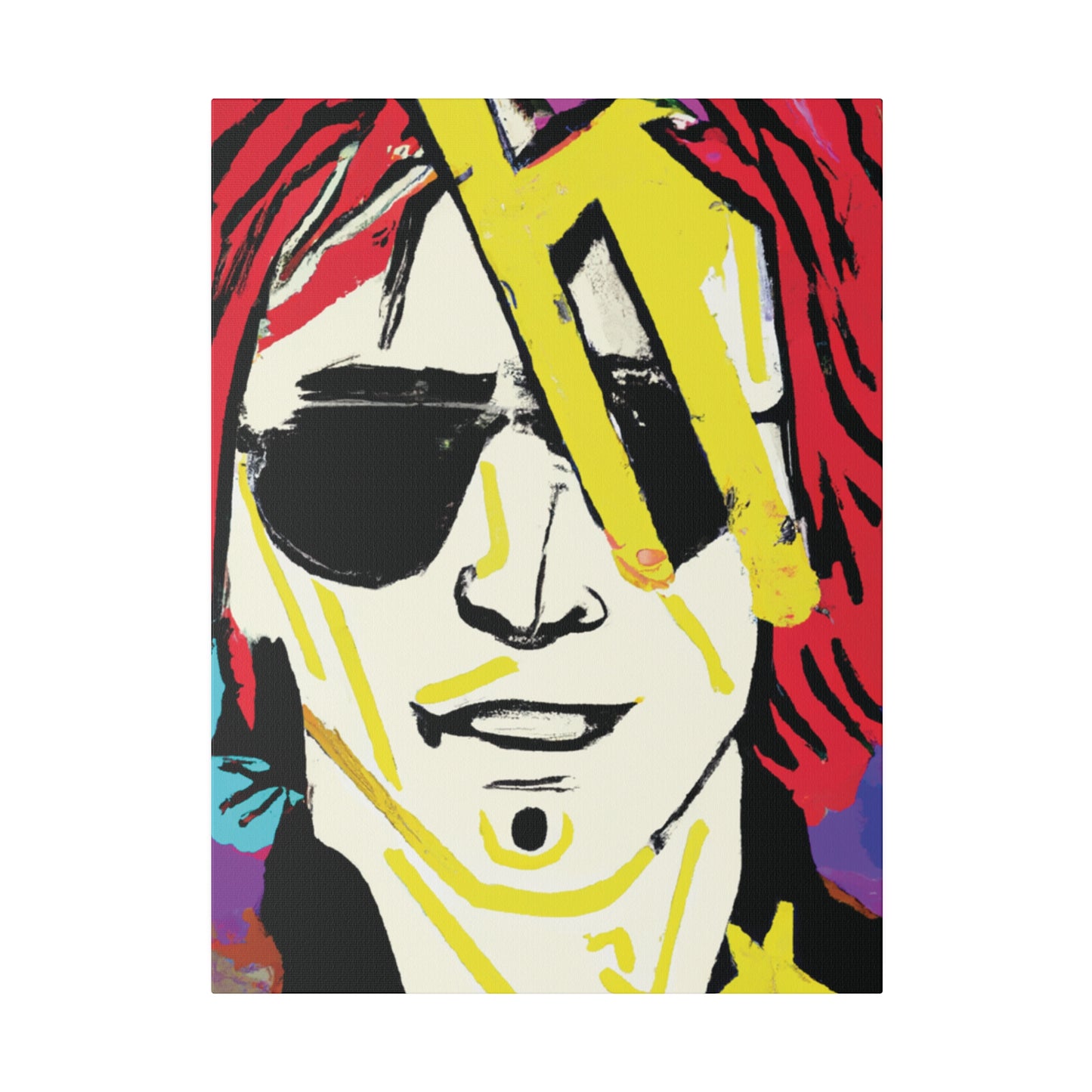 7106Z - Rockstar Painting Print | Face | Abstract | Poster | Home Decor | Wall Art | Music Art | Canvas