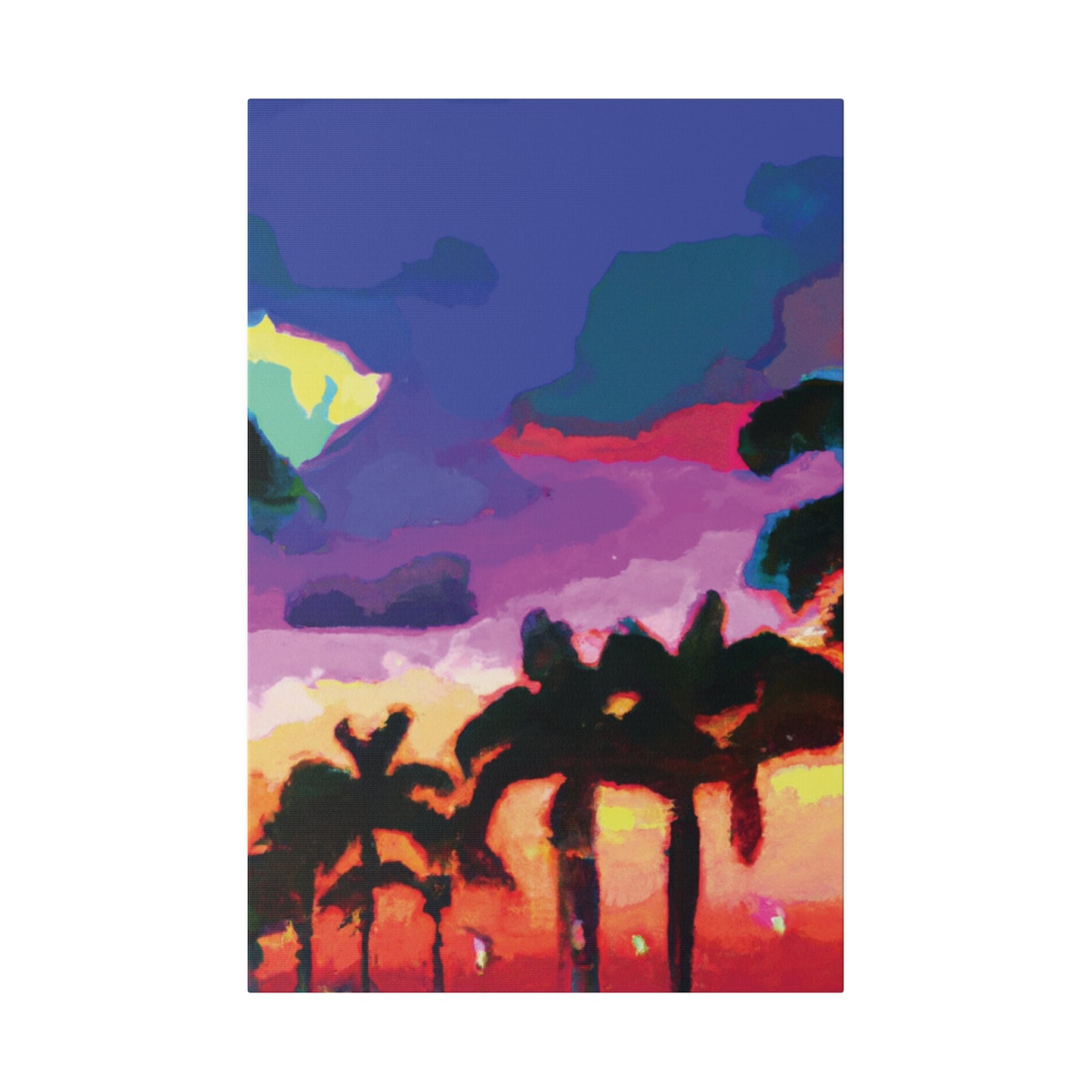 2520H - Miami Beach Sunset Painting Print | Miami | Beach | Sunset | Poster | Home Decor | Wall Art | Canvas