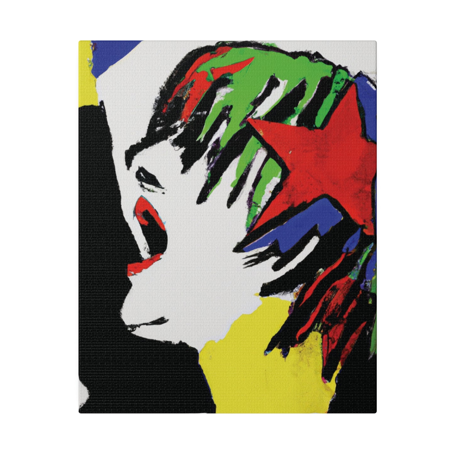 5673W - Rockstar Painting Print | Face | Abstract | Poster | Home Decor | Wall Art | Music Art | Canvas