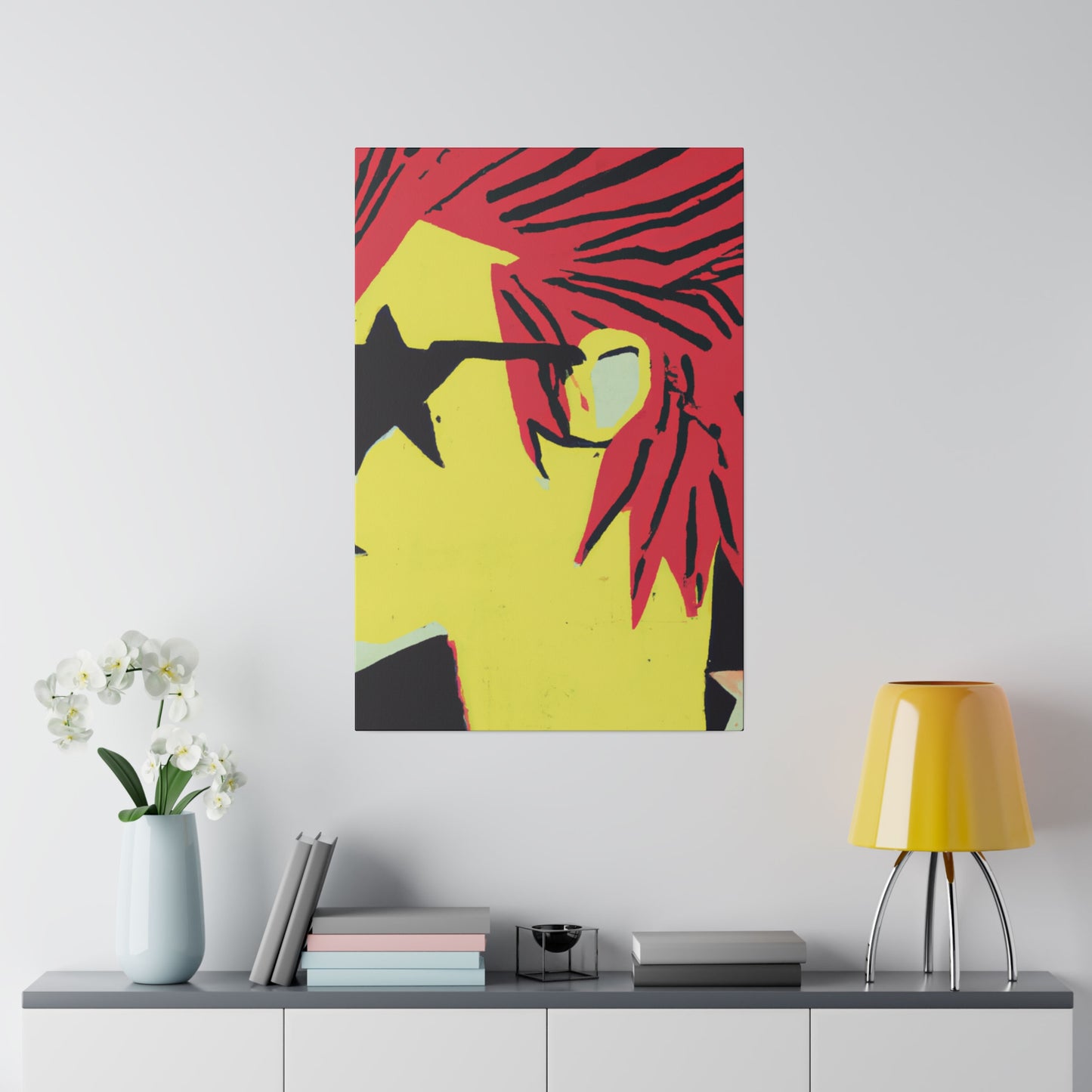 2724Q - Rockstar Painting Print | Face | Abstract | Poster | Home Decor | Wall Art | Music Art | Canvas