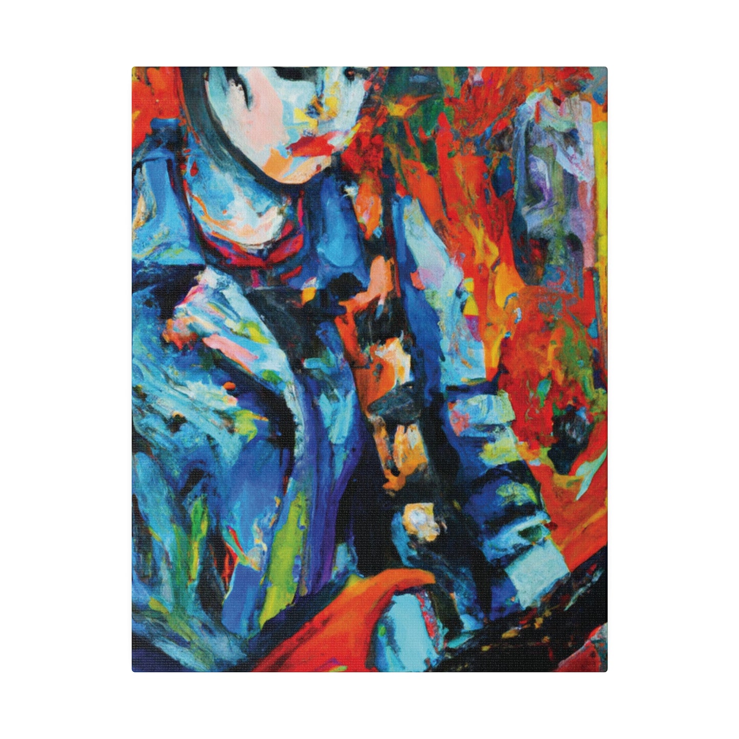 3759K - Rockstar Oil Painting Style Print | Poster | Home Decor | Wall Art | Music Art | Canvas