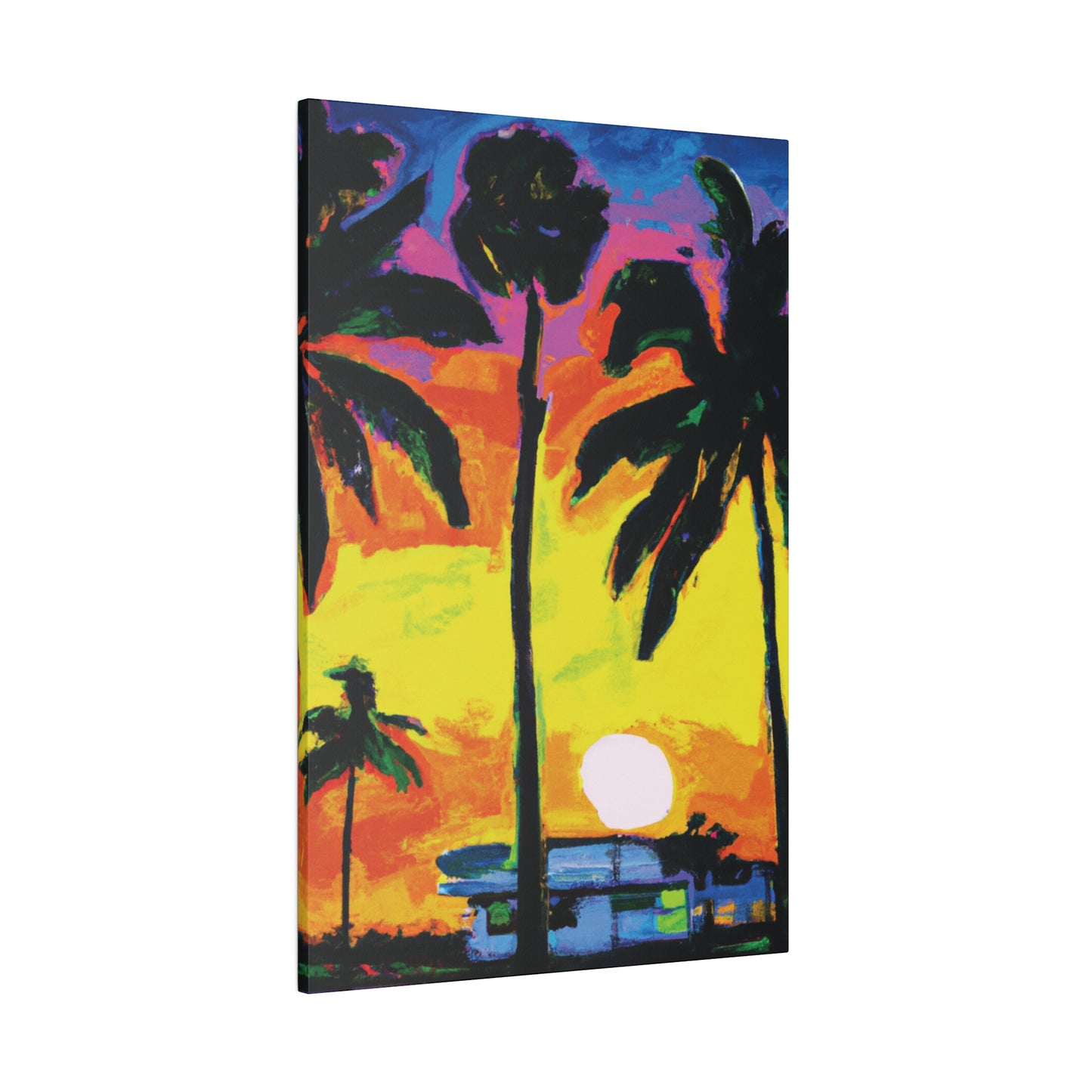 5285D - Miami Beach Sunset Painting Print | Miami | Beach | Sunset | Poster | Home Decor | Wall Art | Canvas