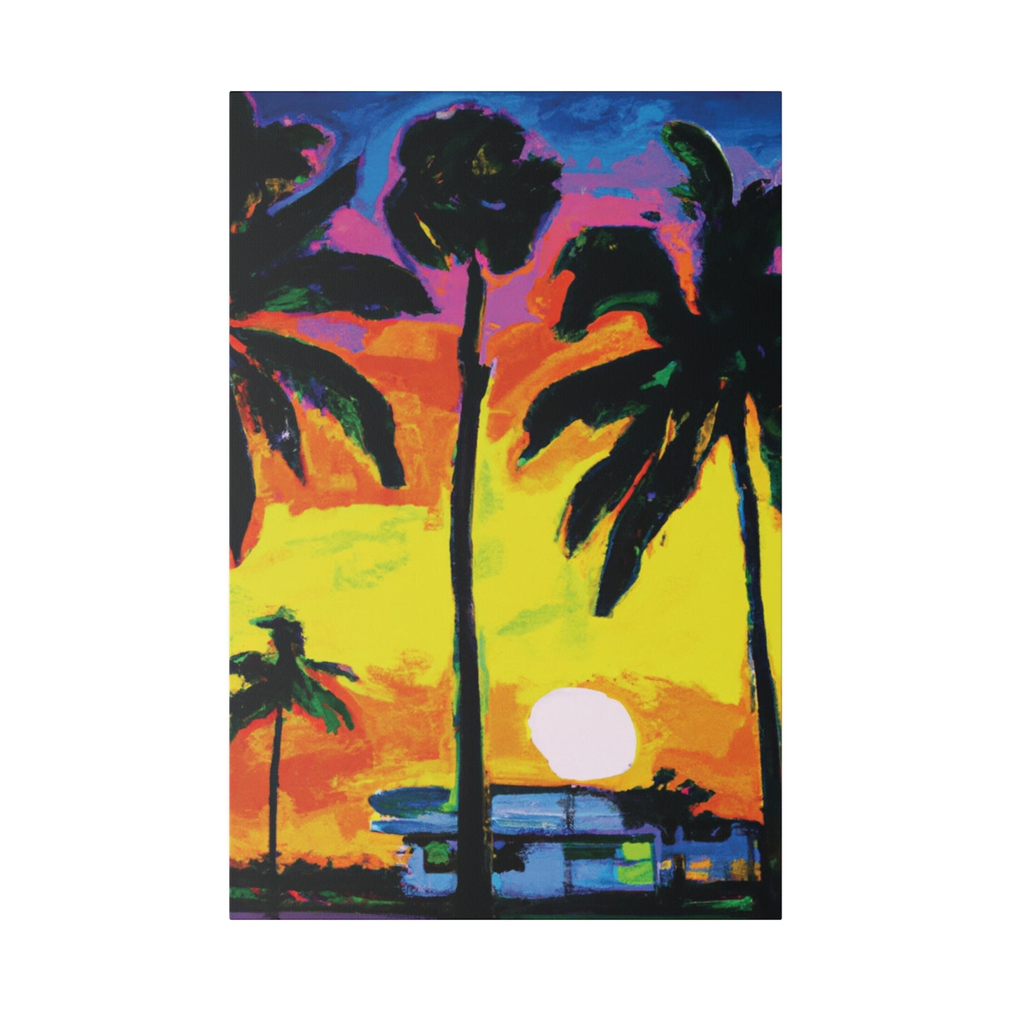 5285D - Miami Beach Sunset Painting Print | Miami | Beach | Sunset | Poster | Home Decor | Wall Art | Canvas