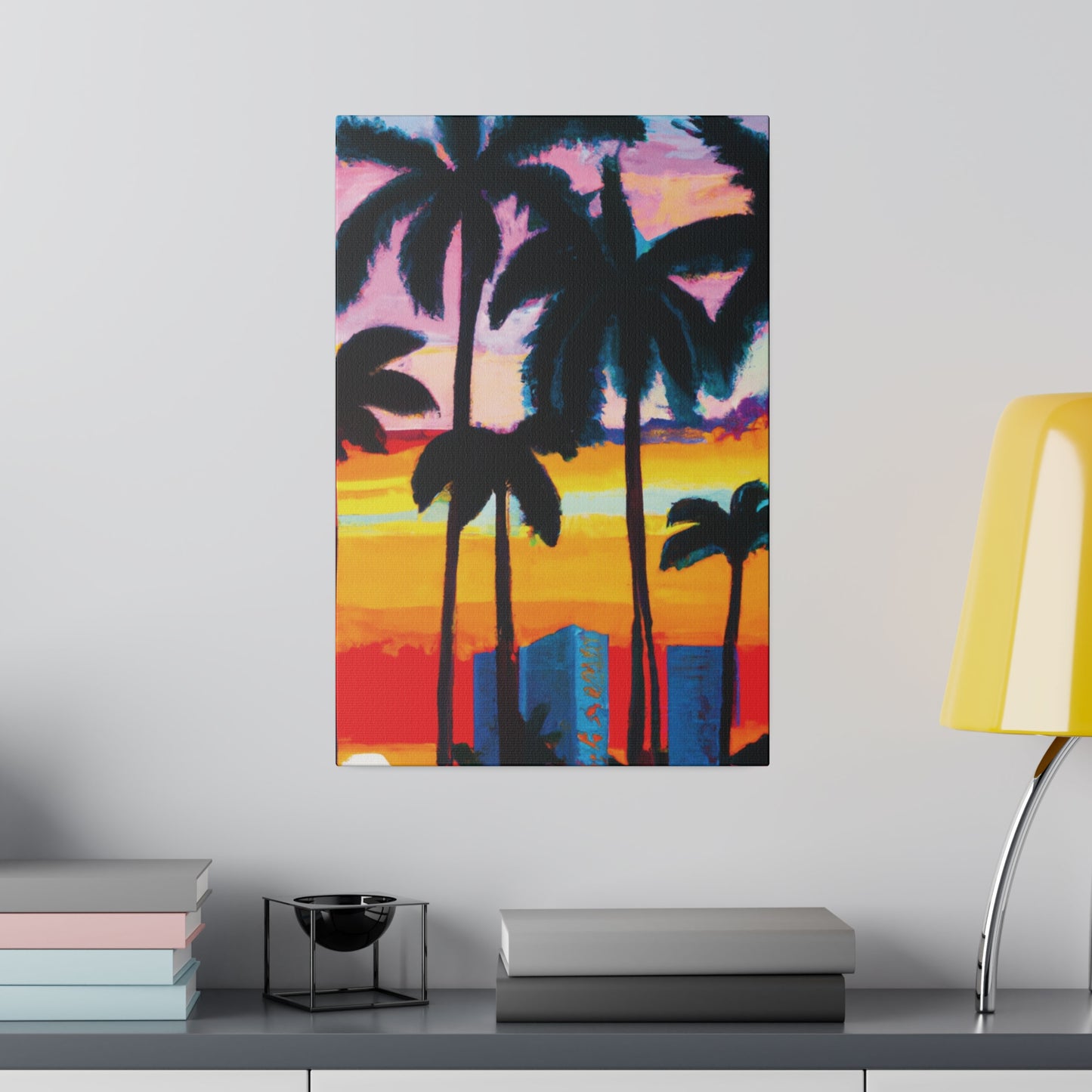 6891Y - Miami Beach Sunset Painting Print | Miami | Beach | Sunset | Poster | Home Decor | Wall Art | Canvas