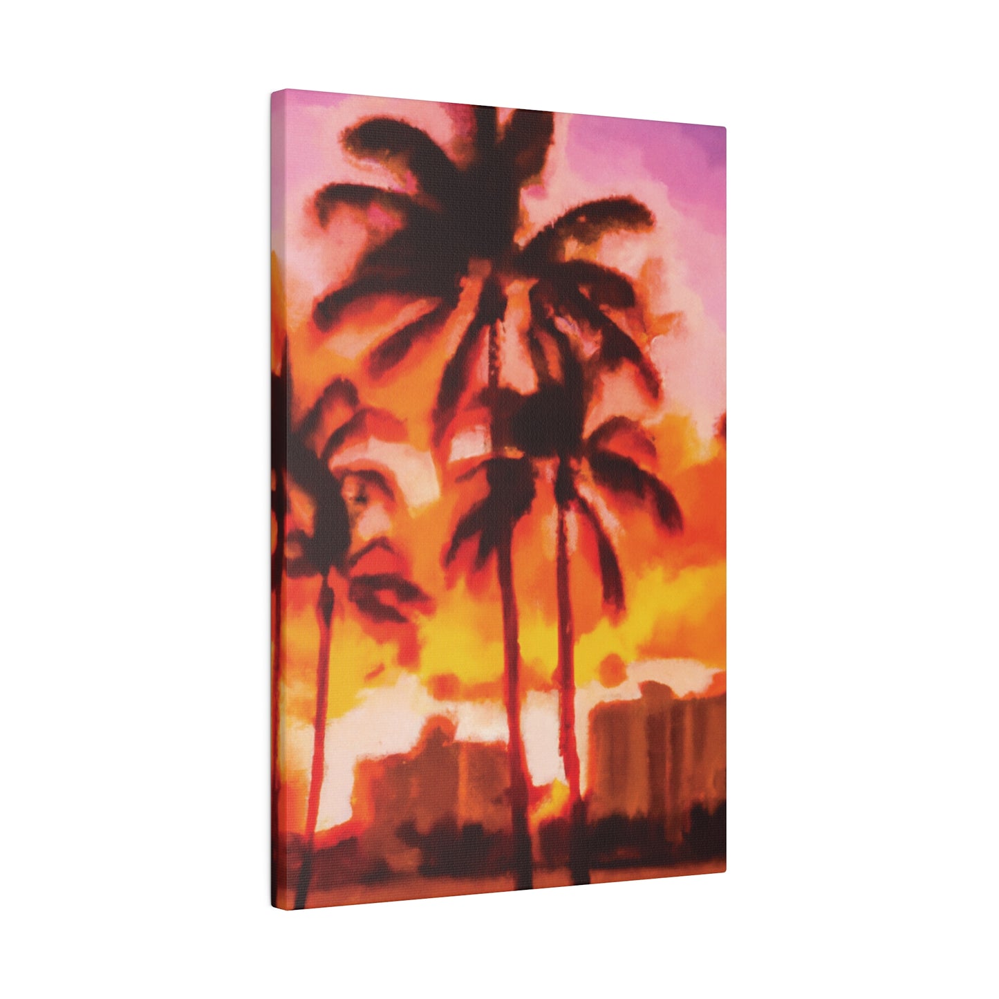 4698F - Miami Beach Sunset Painting Print | Miami | Beach | Sunset | Poster | Home Decor | Wall Art | Canvas