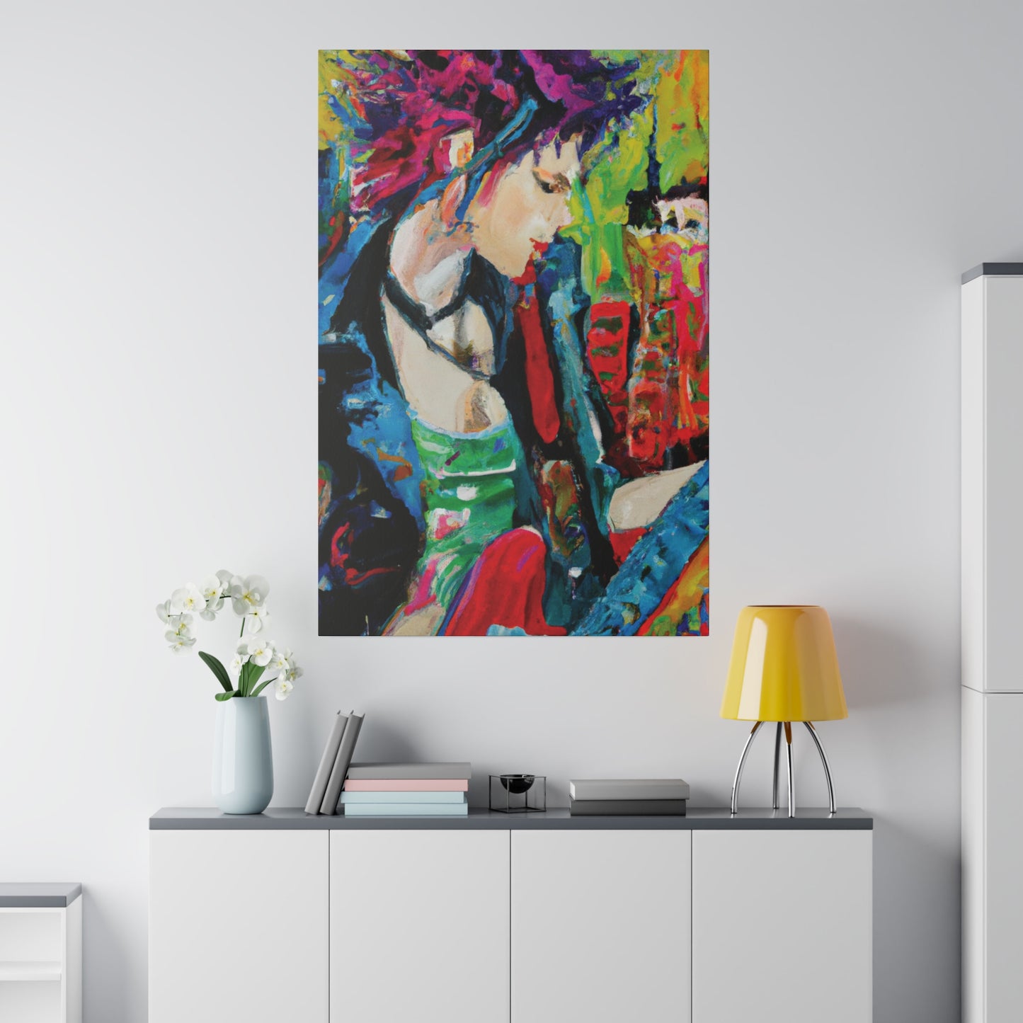 7125T - Rockstar Oil Painting Style Print | Poster | Home Decor | Wall Art | Music Art | Canvas