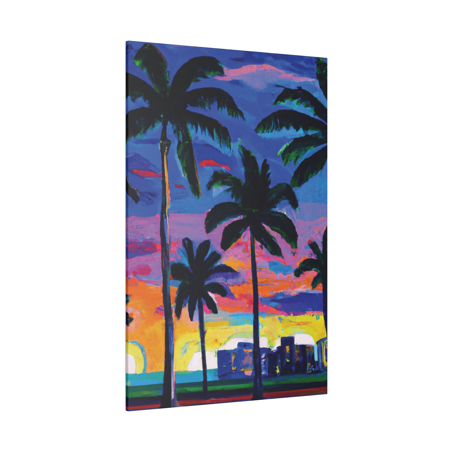 4621L - Miami Beach Sunset Painting Print | Miami | Beach | Sunset | Poster | Home Decor | Wall Art | Canvas