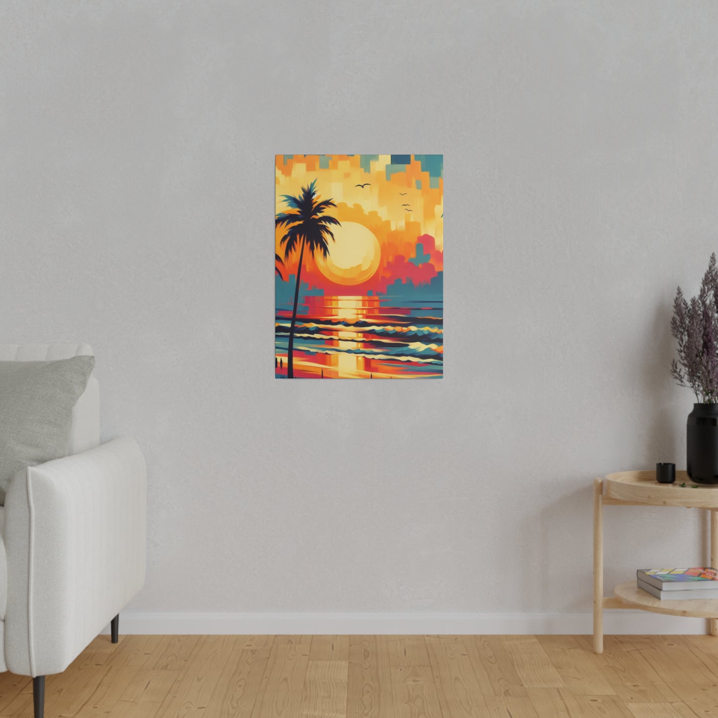 6284F - Miami Beach Sunset Painting Print | Miami | Beach | Sunset | Poster | Home Decor | Wall Art | Canvas