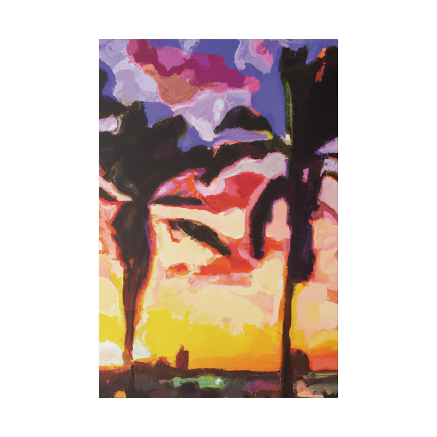 1138H - Miami Beach Sunset Painting Print | Miami | Beach | Sunset | Poster | Home Decor | Wall Art | Canvas