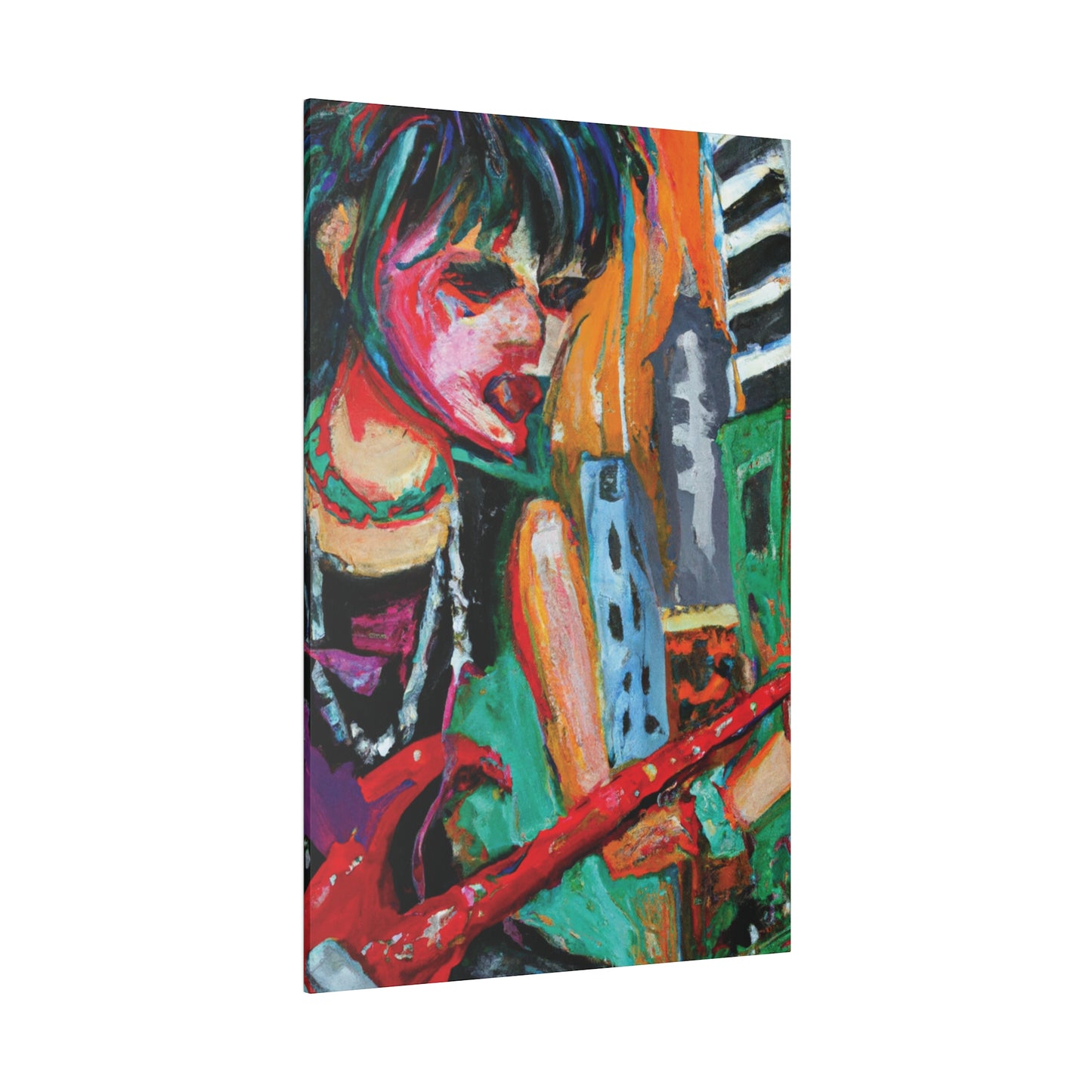 1744R - Rockstar Oil Painting Style Print | Poster | Home Decor | Wall Art | Music Art | Canvas