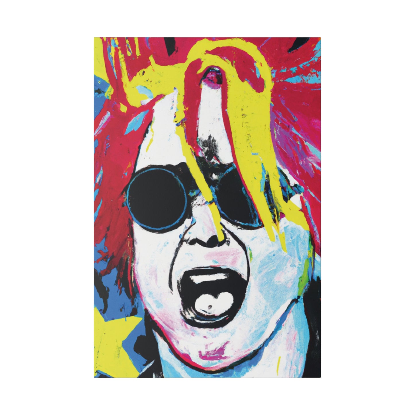 9456X - Rockstar Painting Print | Face | Abstract | Poster | Home Decor | Wall Art | Music Art | Canvas