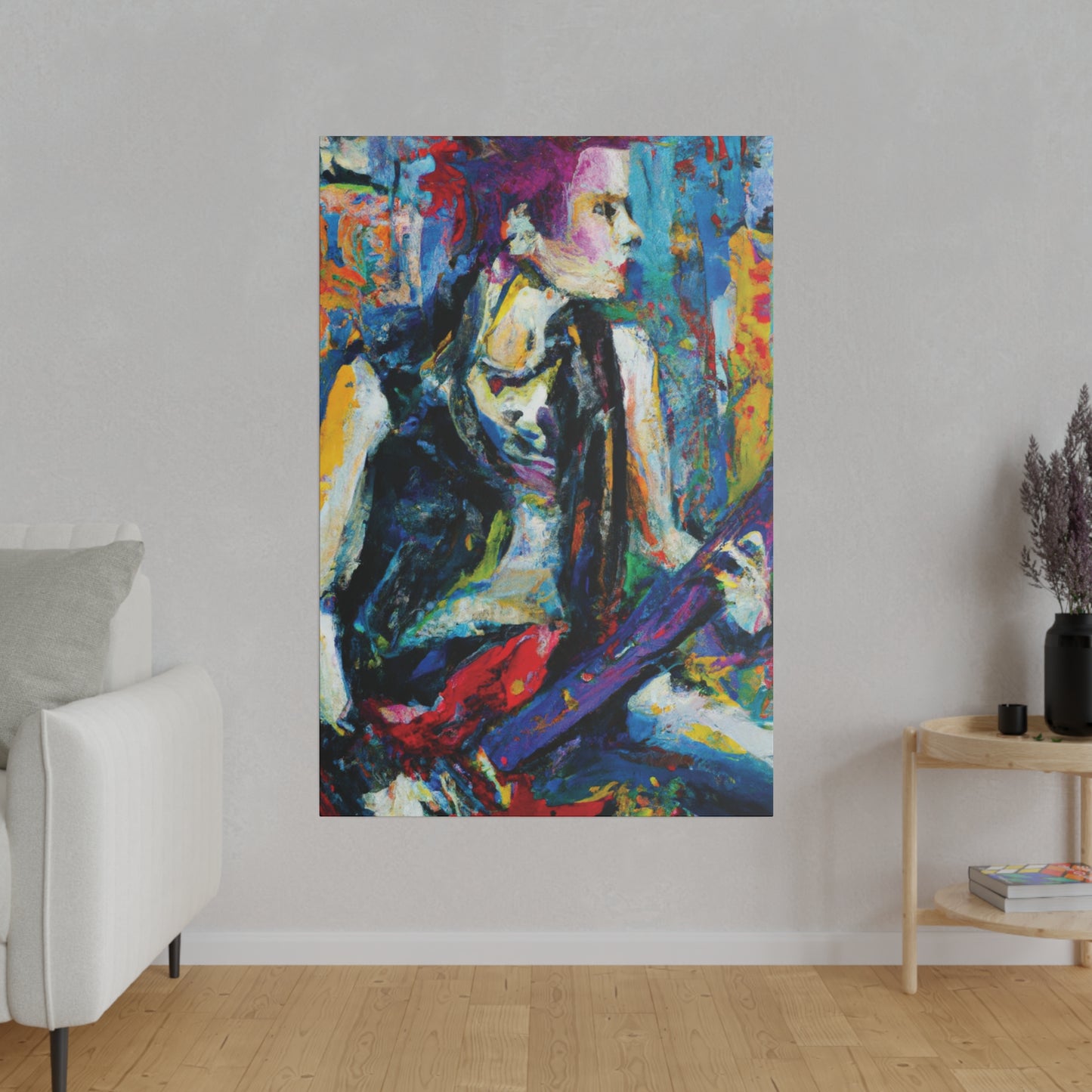 344U - Rockstar Oil Painting Style Print | Poster | Home Decor | Wall Art | Music Art | Canvas