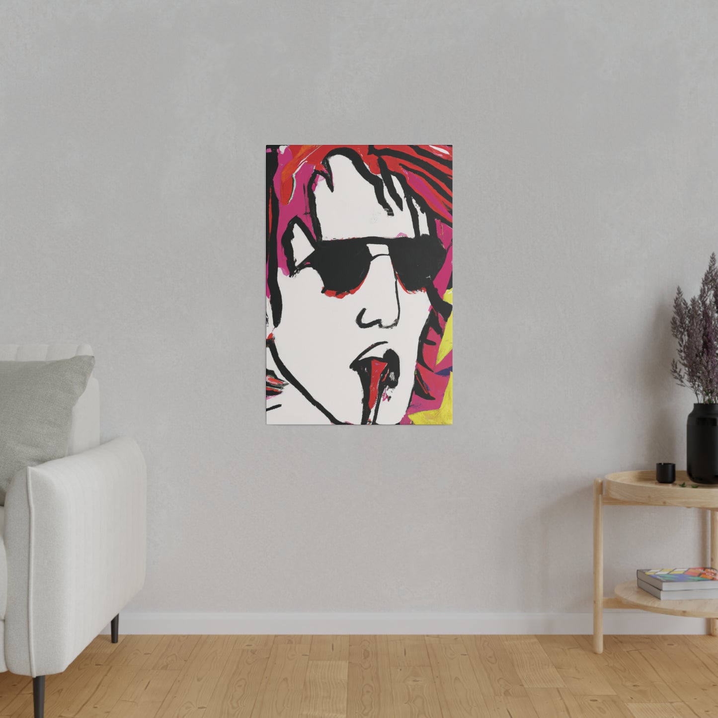 5233X - Rockstar Painting Print | Face | Abstract | Poster | Home Decor | Wall Art | Music Art | Canvas