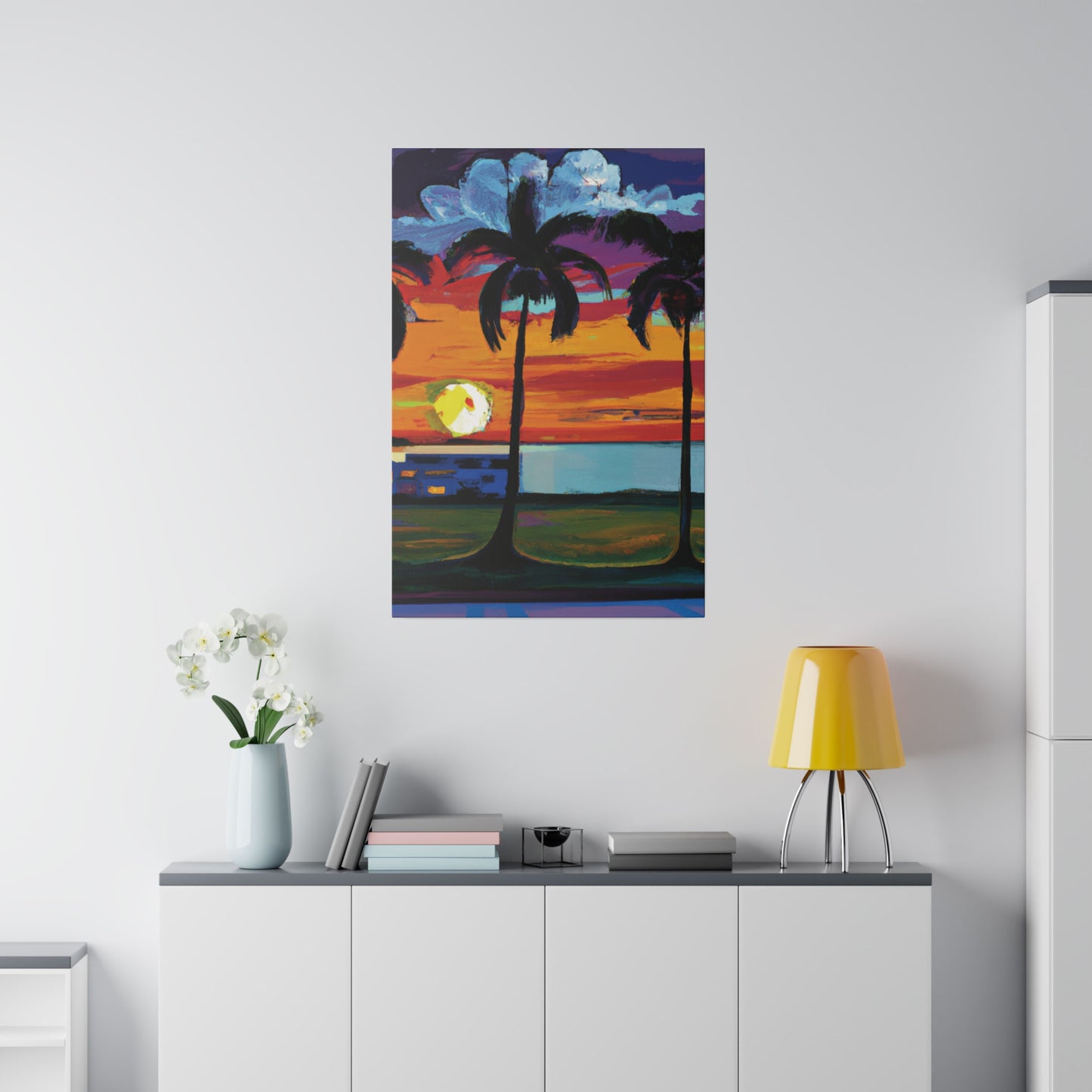 1676M - Miami Beach Sunset Painting Print | Miami | Beach | Sunset | Poster | Home Decor | Wall Art | Canvas