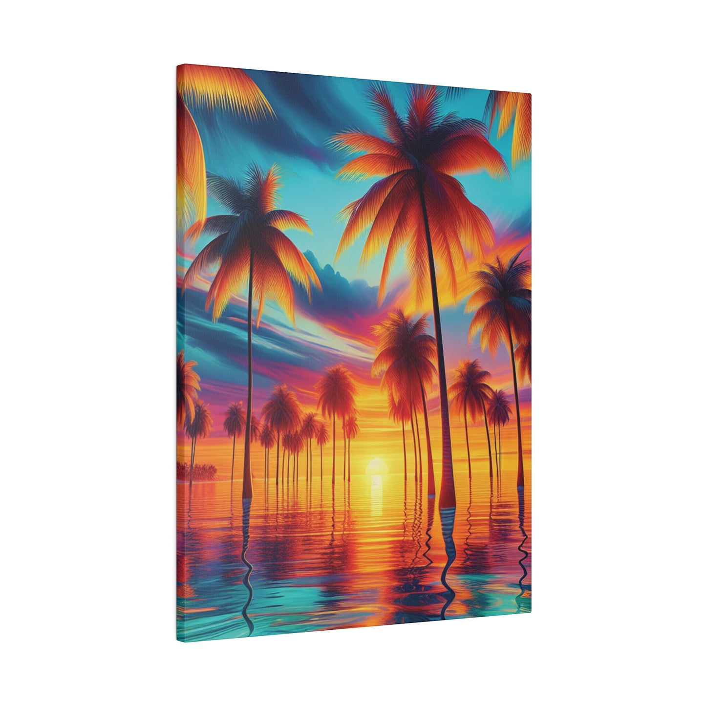 8235F - Miami Beach Sunset Painting Print | Miami | Beach | Sunset | Poster | Home Decor | Wall Art | Canvas