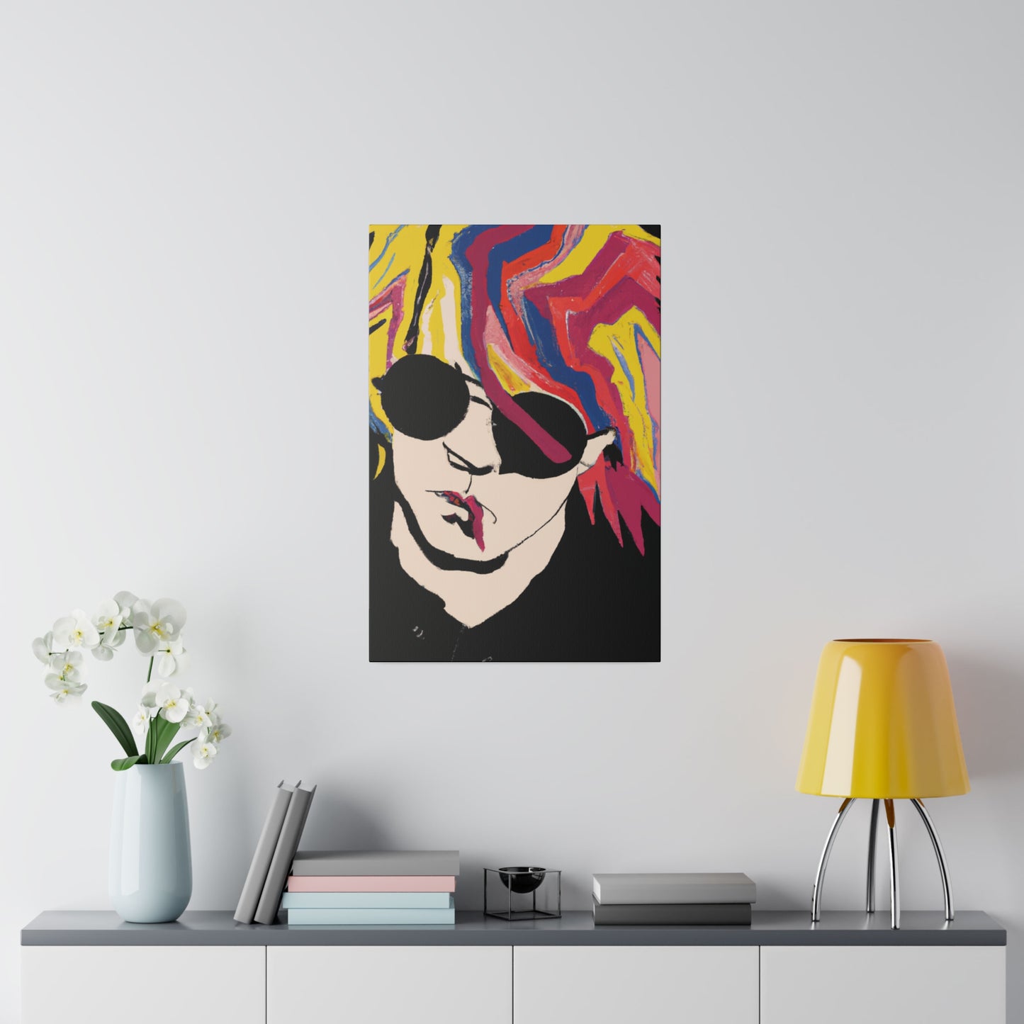 4112A - Rockstar Painting Print | Face | Abstract | Poster | Home Decor | Wall Art | Music Art | Canvas