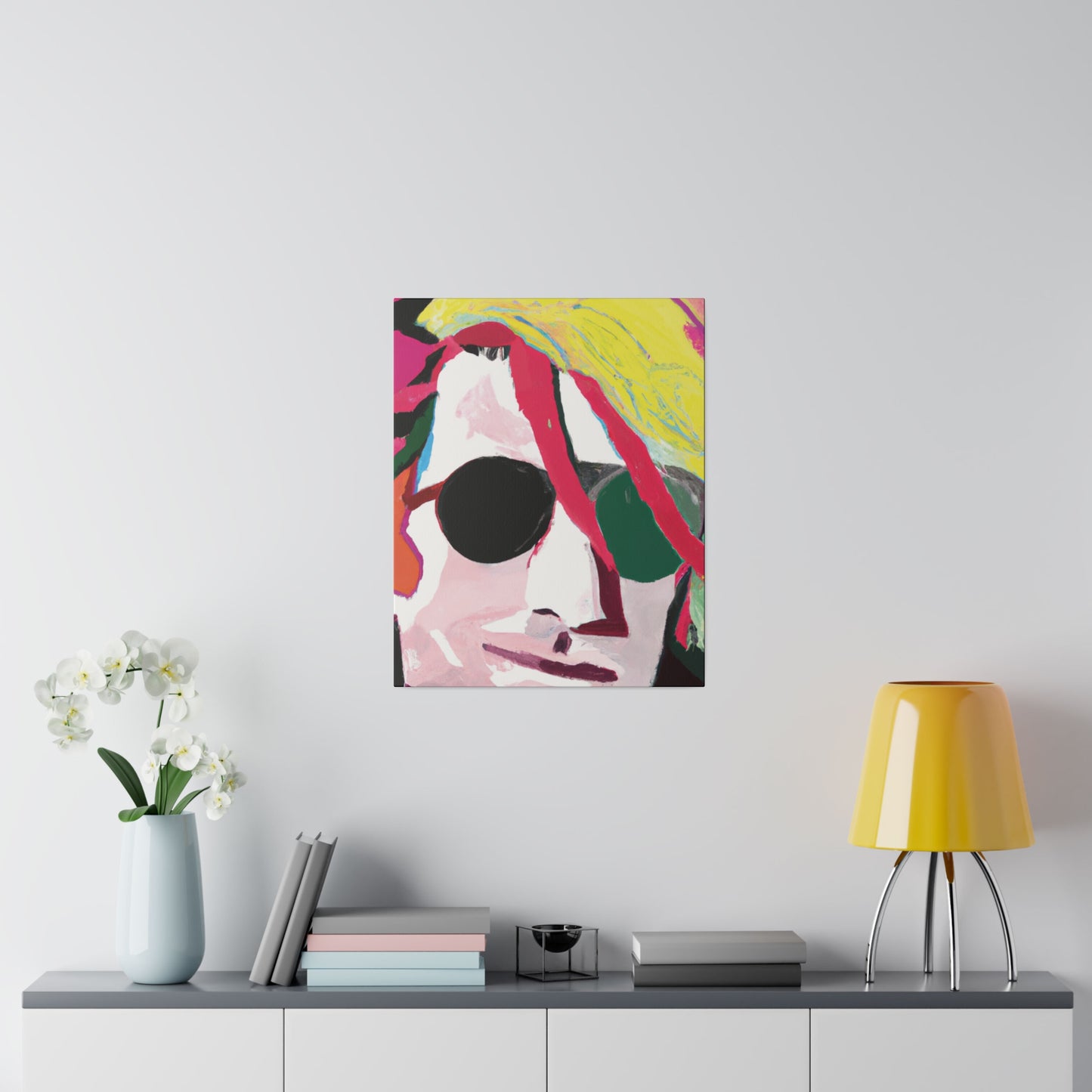 834Y - Rockstar Painting Print | Face | Abstract | Poster | Home Decor | Wall Art | Music Art | Canvas