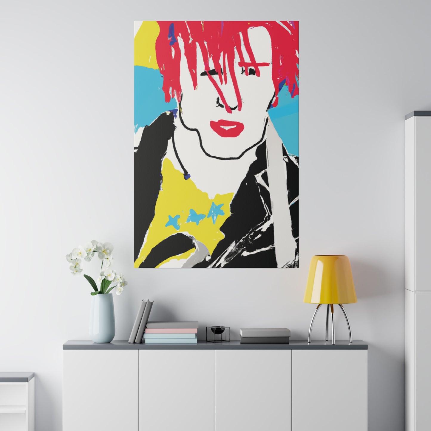 6346F - Rockstar Painting Print | Face | Abstract | Poster | Home Decor | Wall Art | Music Art | Canvas