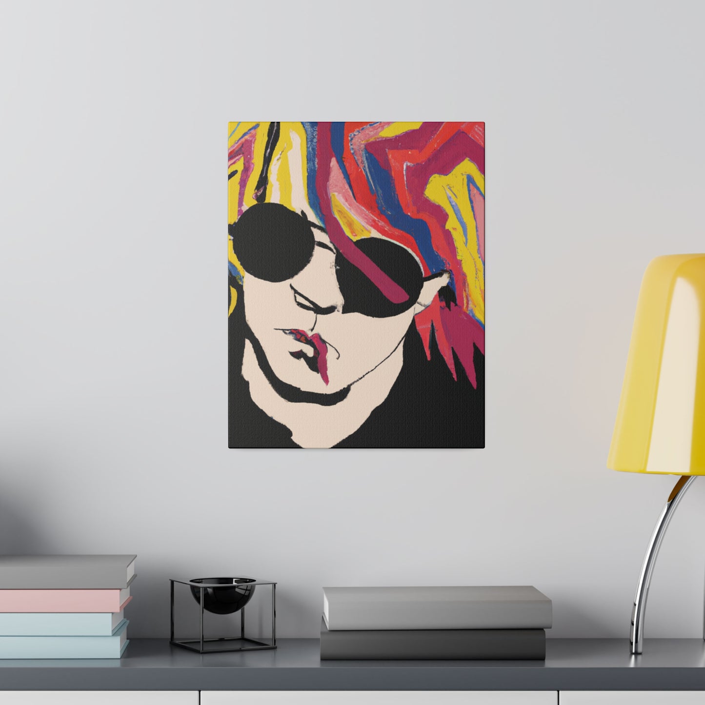 4112A - Rockstar Painting Print | Face | Abstract | Poster | Home Decor | Wall Art | Music Art | Canvas