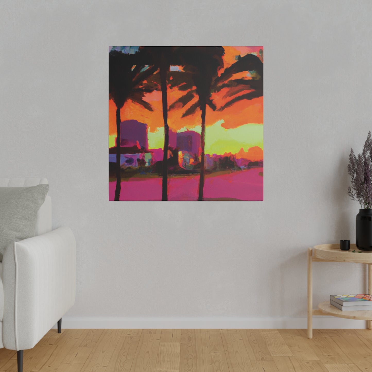 4596G - Miami Beach Sunset Painting Print | Miami | Beach | Sunset | Poster | Home Decor | Wall Art | Canvas