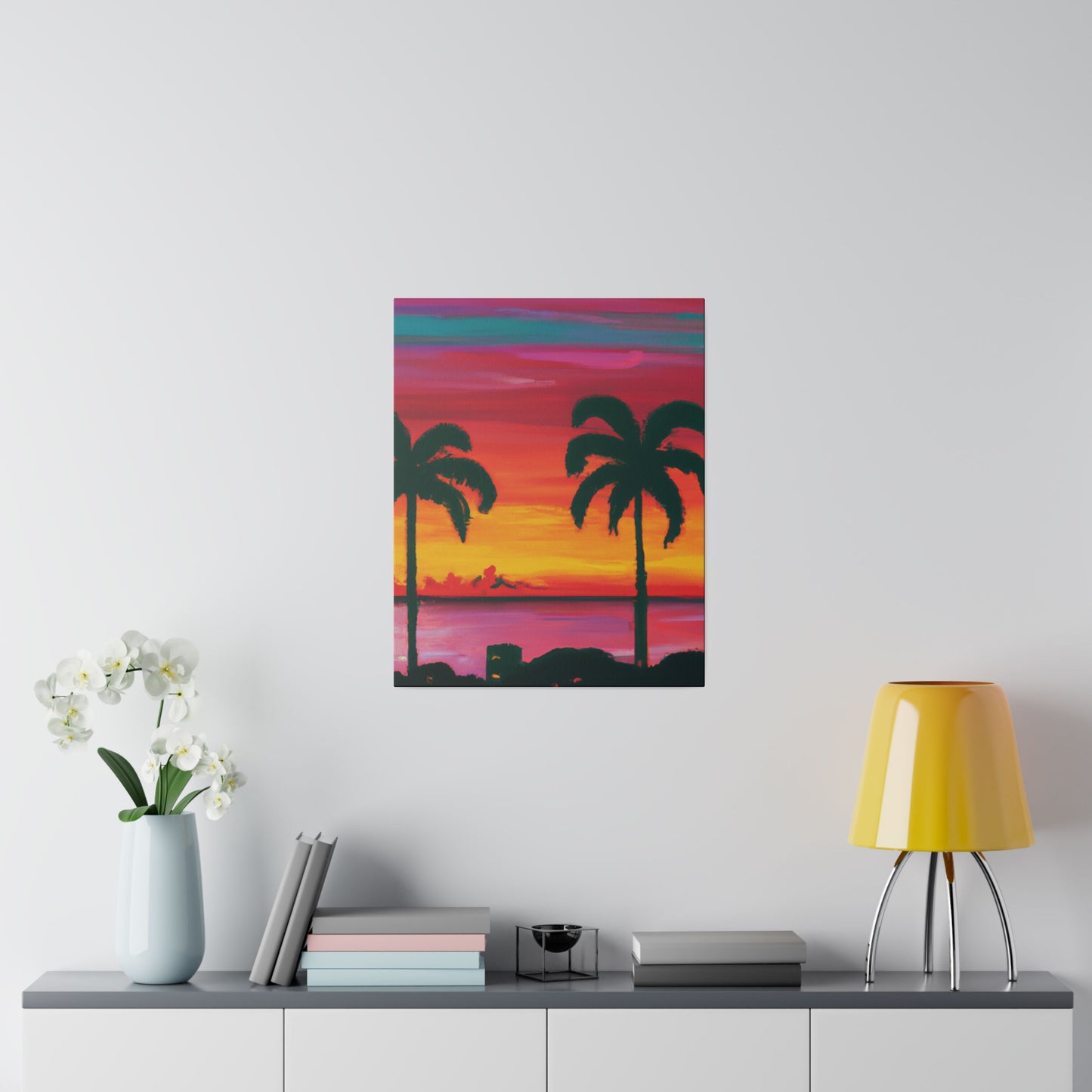 3275A - Miami Beach Sunset Painting Print | Miami | Beach | Sunset | Poster | Home Decor | Wall Art | Canvas