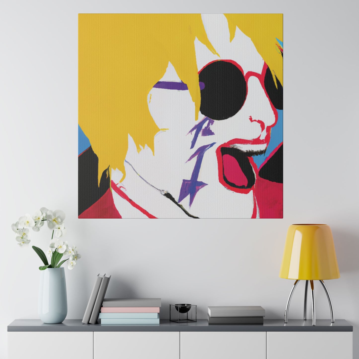 8088Y - Rockstar Painting Print | Face | Abstract | Poster | Home Decor | Wall Art | Music Art | Canvas