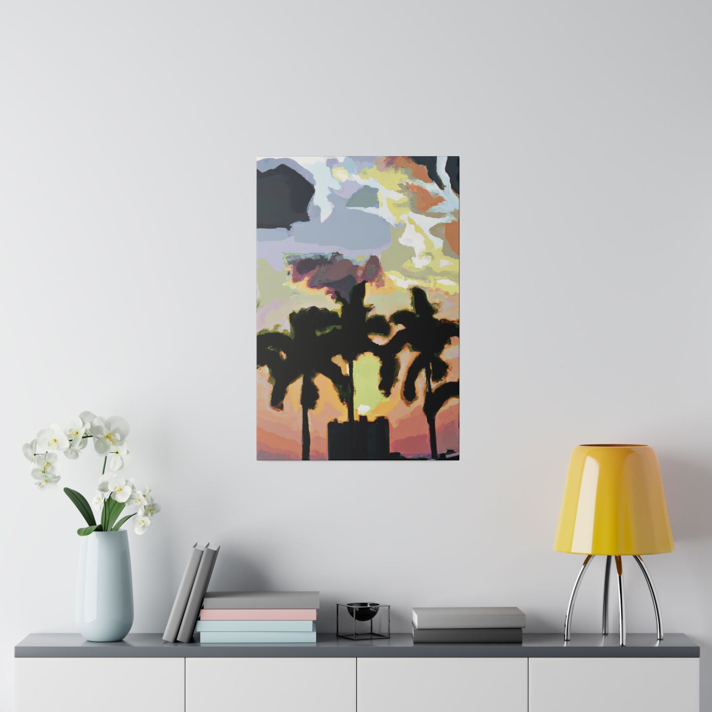 3883F - Miami Beach Sunset Painting Print | Miami | Beach | Sunset | Poster | Home Decor | Wall Art | Canvas