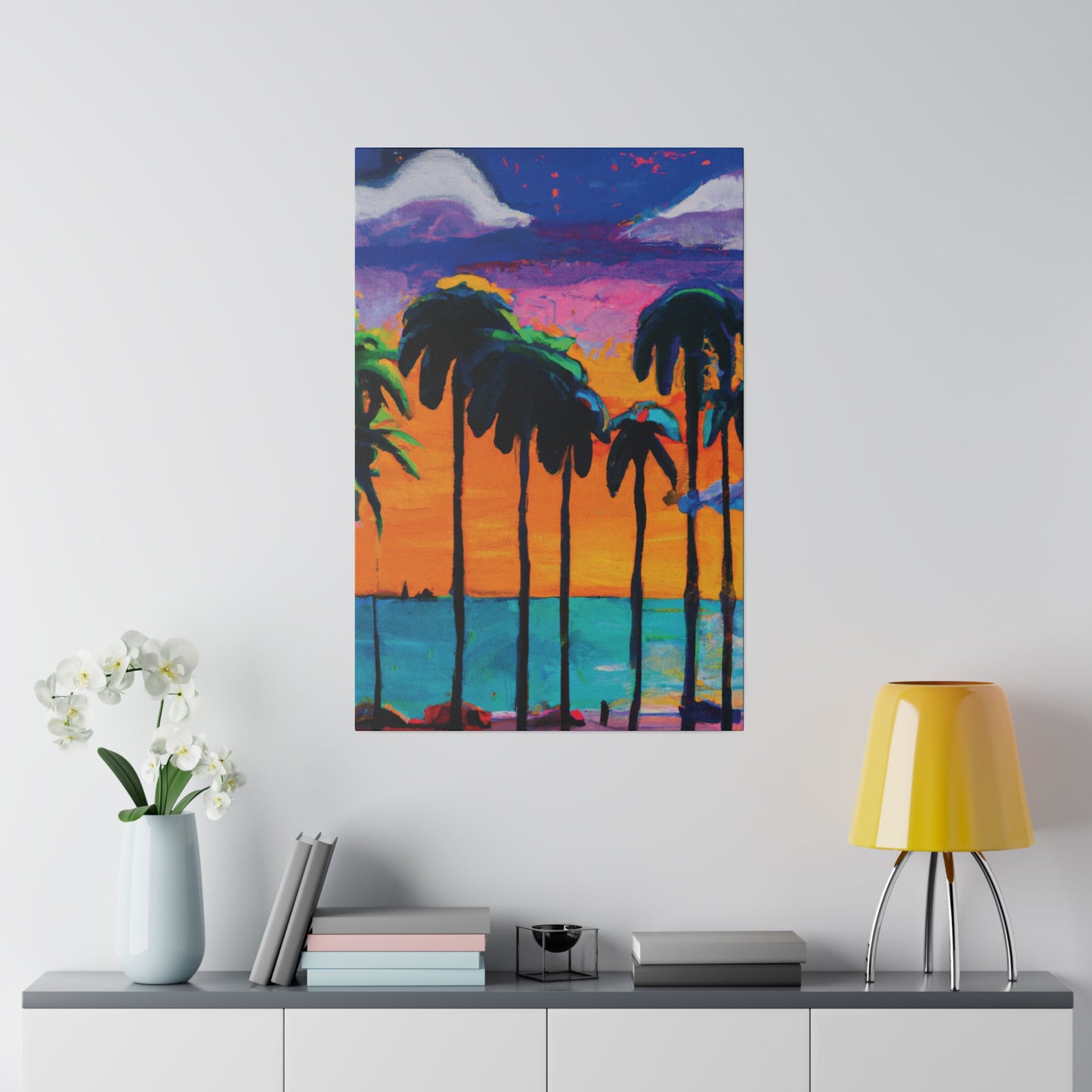 9331M - Miami Beach Sunset Painting Print | Miami | Beach | Sunset | Poster | Home Decor | Wall Art | Canvas
